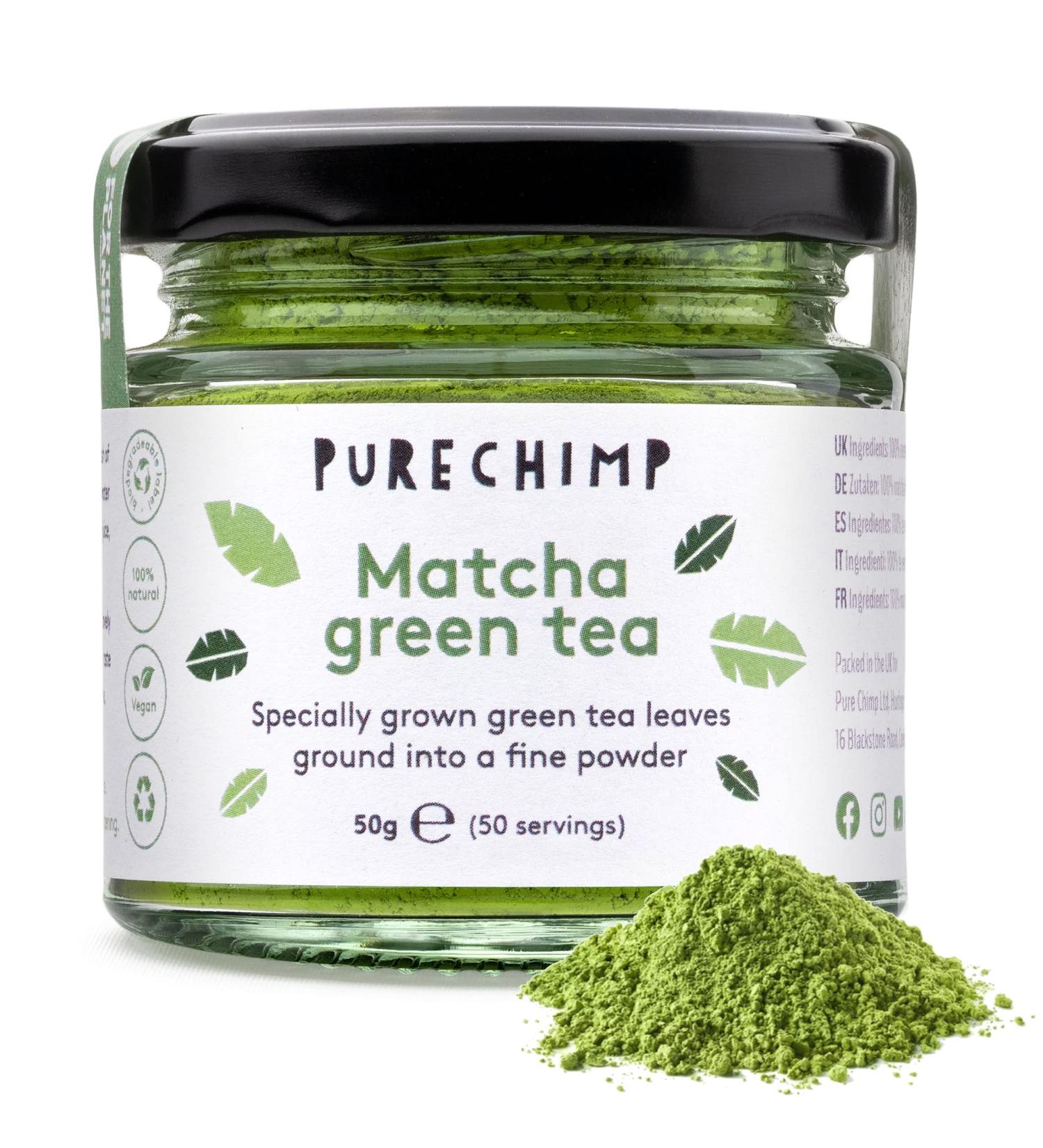 PureChimp Matcha Green Tea Powder - Regular 50g | Premium Quality & Antioxidants - Buy Online on GoSupps.com