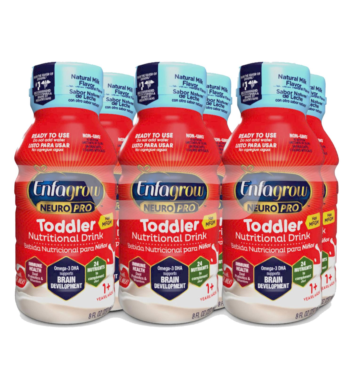 Enfagrow NeuroPro Toddler Nutritional Drink 8 fl. oz. (6 Bottles) | Prebiotics, DHA, Iron, Non-GMO | Natural Milk Flavor - Enfamil - Buy Online on GoSupps.com