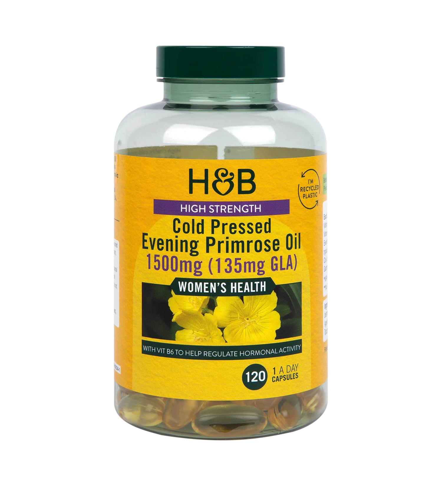 Holland & Barrett Cold Pressed Evening Primrose Oil 1500mg - 120 Capsules - Buy Online on GoSupps.com