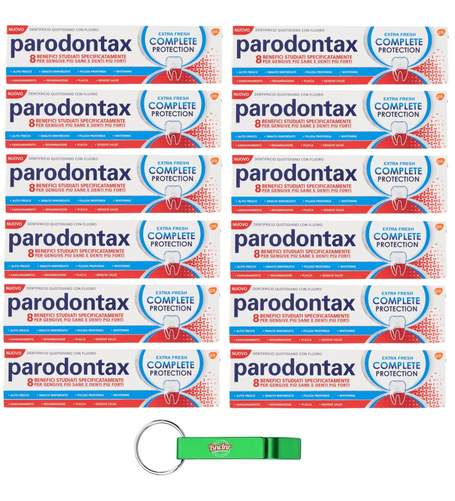 Buy 12x Parodontax Complete Protection Toothpaste 75ml - Extra Freshness for Healthy Gums | Free Beni Culinari Keychain - International Shipping Available - Buy Online on GoSupps.com