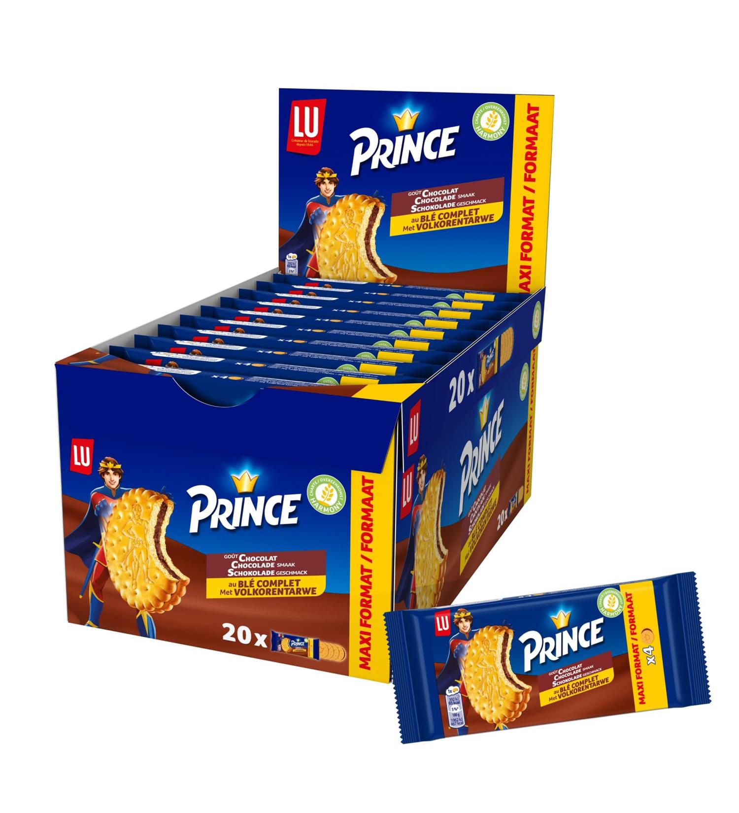 LU - Prince de Lu Chocolate - Crunchy Chocolate and Wheat Biscuit - Ideal for a Gourmet Snack - Family Maxi Set of Biscuits - - Buy Online on GoSupps.com