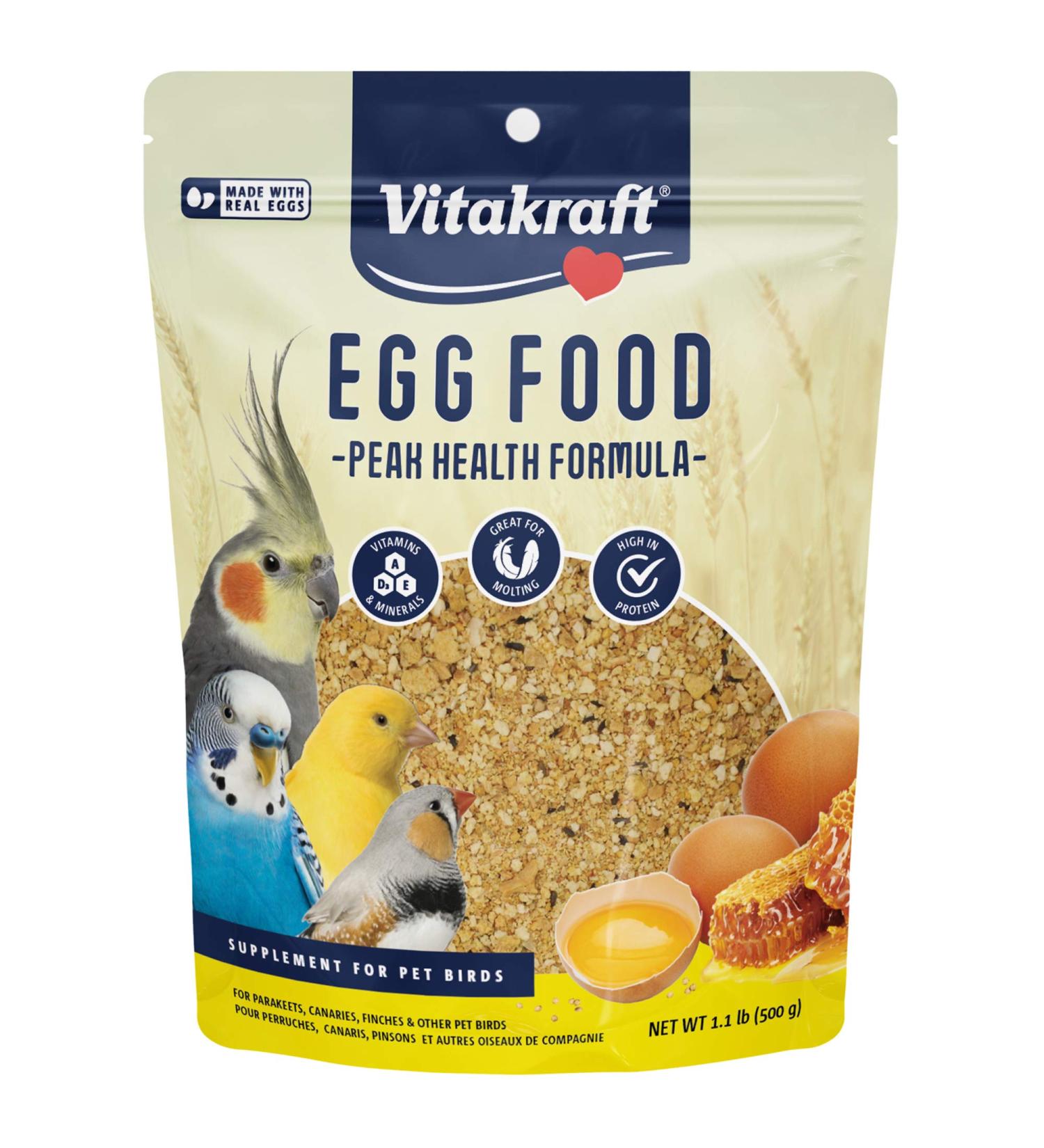 Vitakraft VitaSmart Egg Food for Birds - Daily Supplement for Parrots, Parakeets, Cockatiels, Canaries - Bird Calcium - Buy Online on GoSupps.com