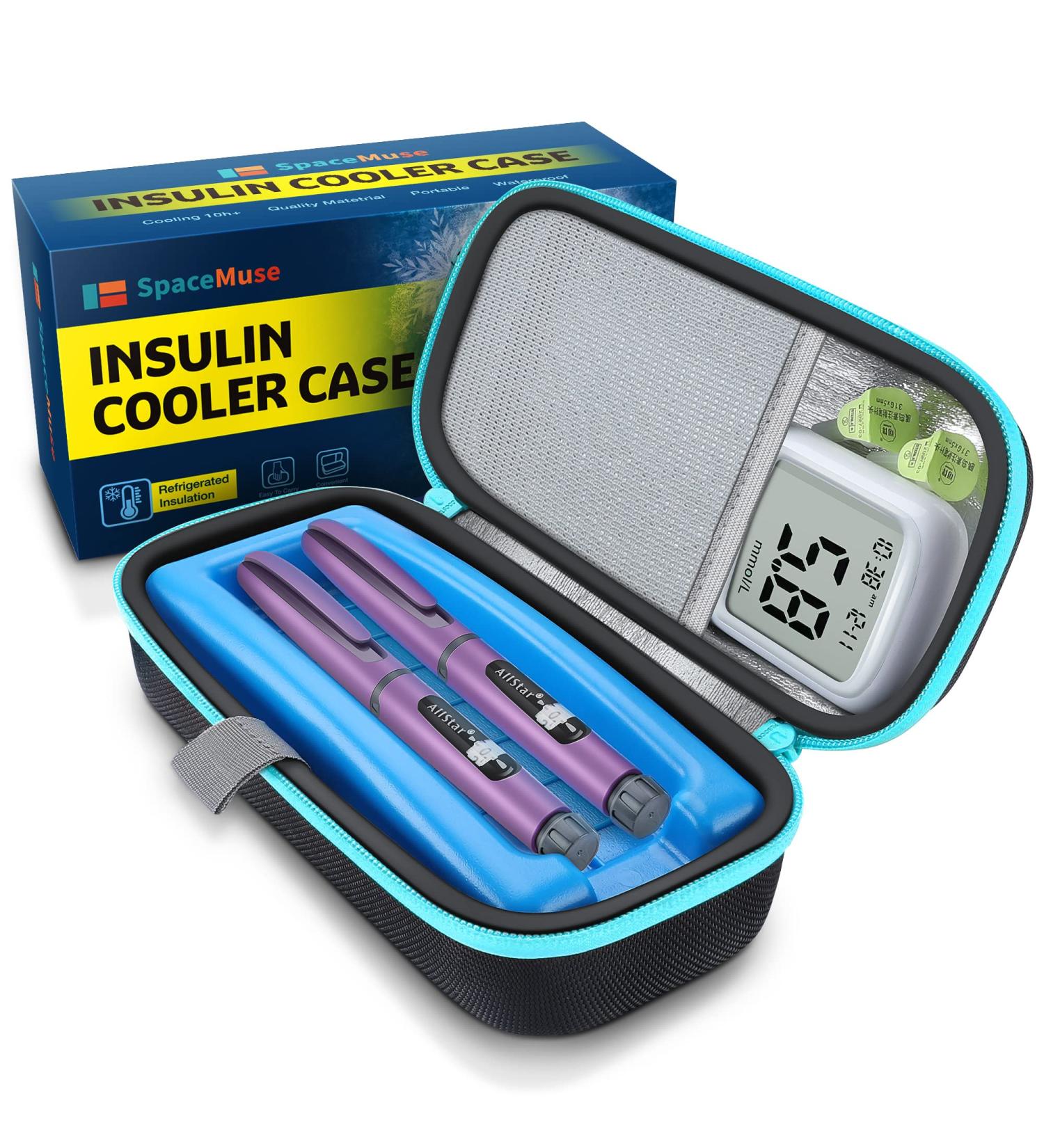 Insulin Cooler Travel Case - Diabetic Medication Cooling Bag in Blue - Buy Online on GoSupps.com