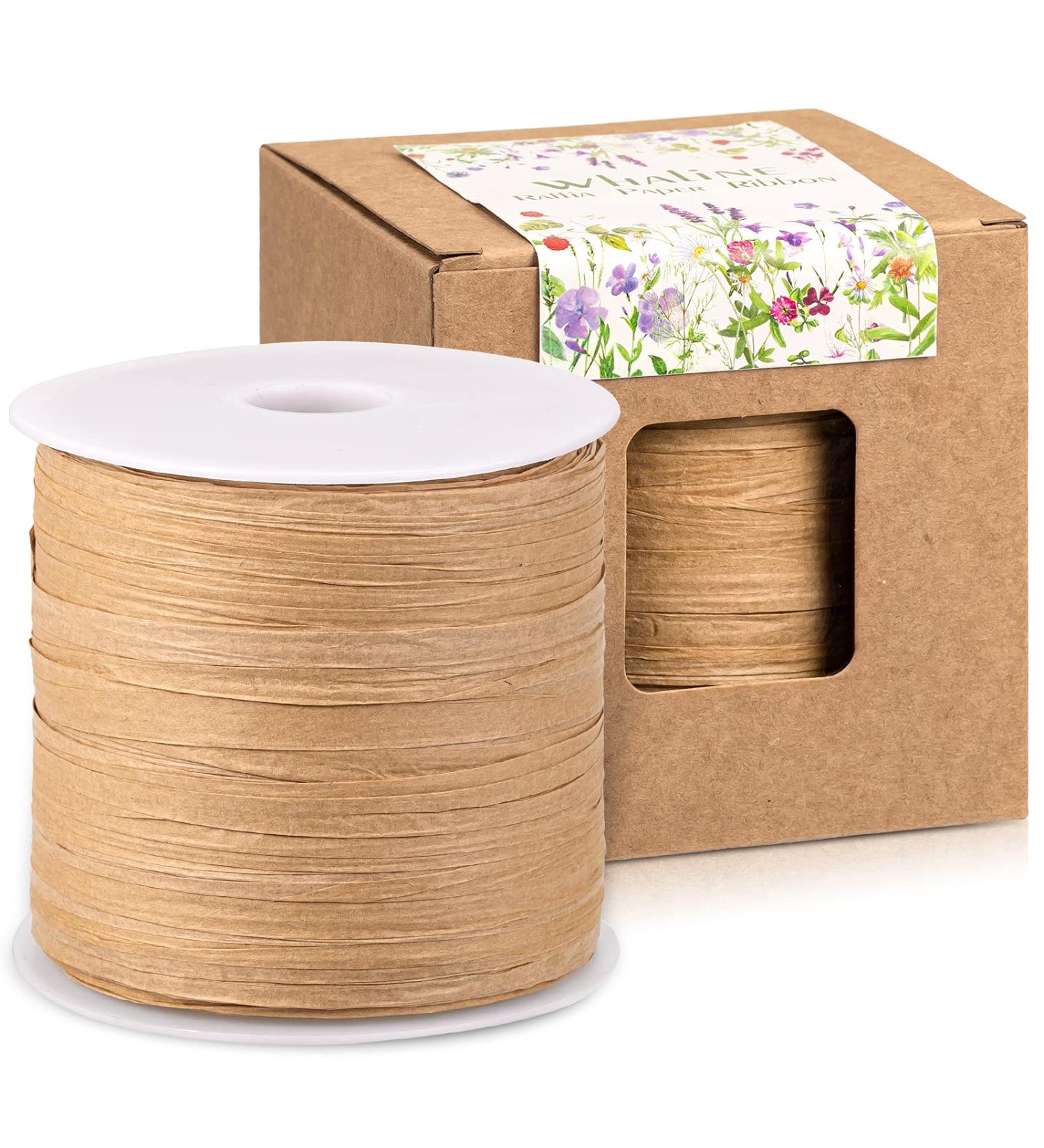 Whaline 229 Yards Raffia Paper Ribbon - Christmas Kraft Craft Packing Twine for DIY Decoration - 1/4 inch Width - Buy Online on GoSupps.com