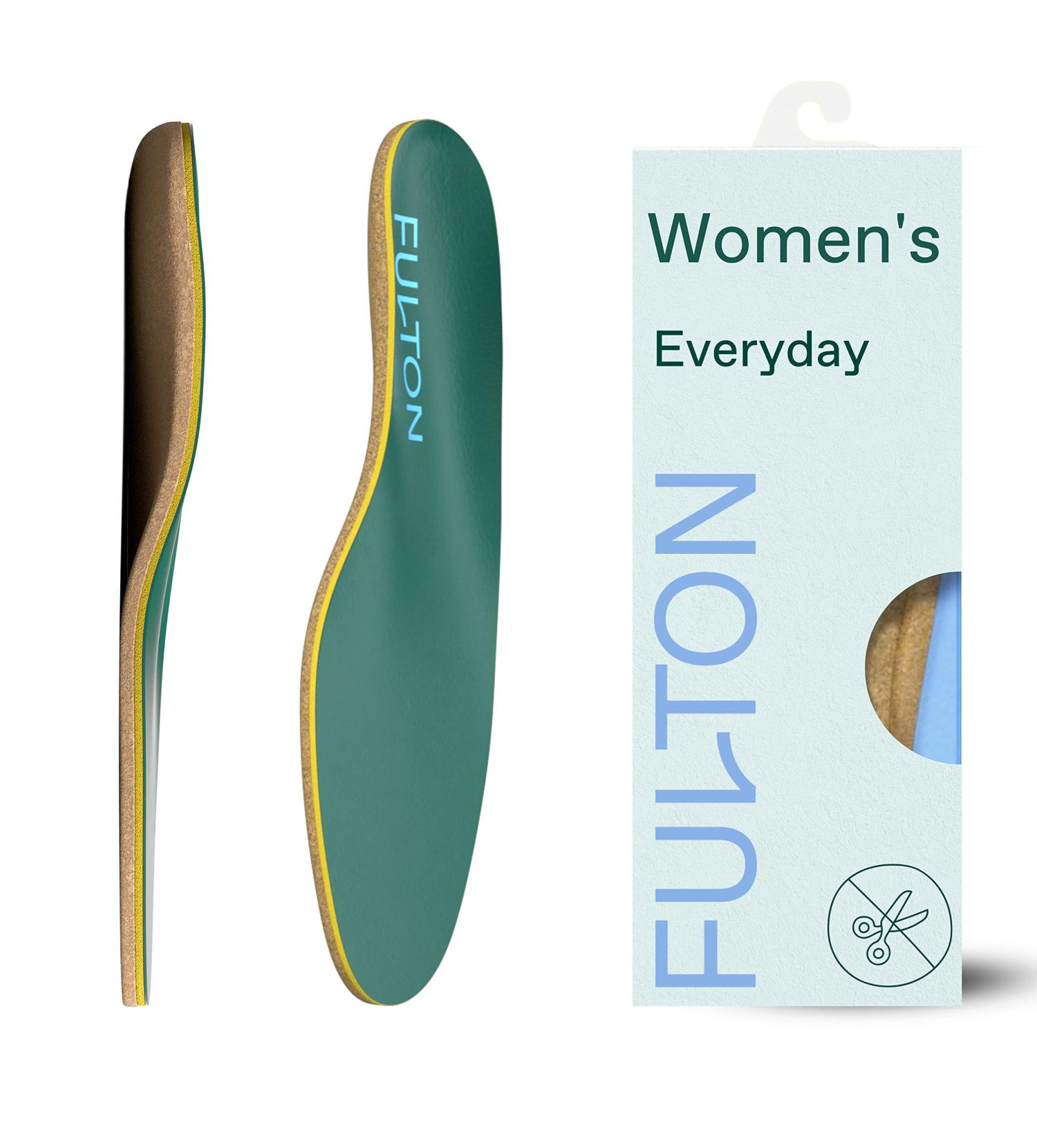 Fulton Custom Molding Cork Shoe Inserts for Women - Pain Relief Orthotic Insoles with Plantar Fasciitis Arch Support - Women's Size 9 - Buy Online on GoSupps.com