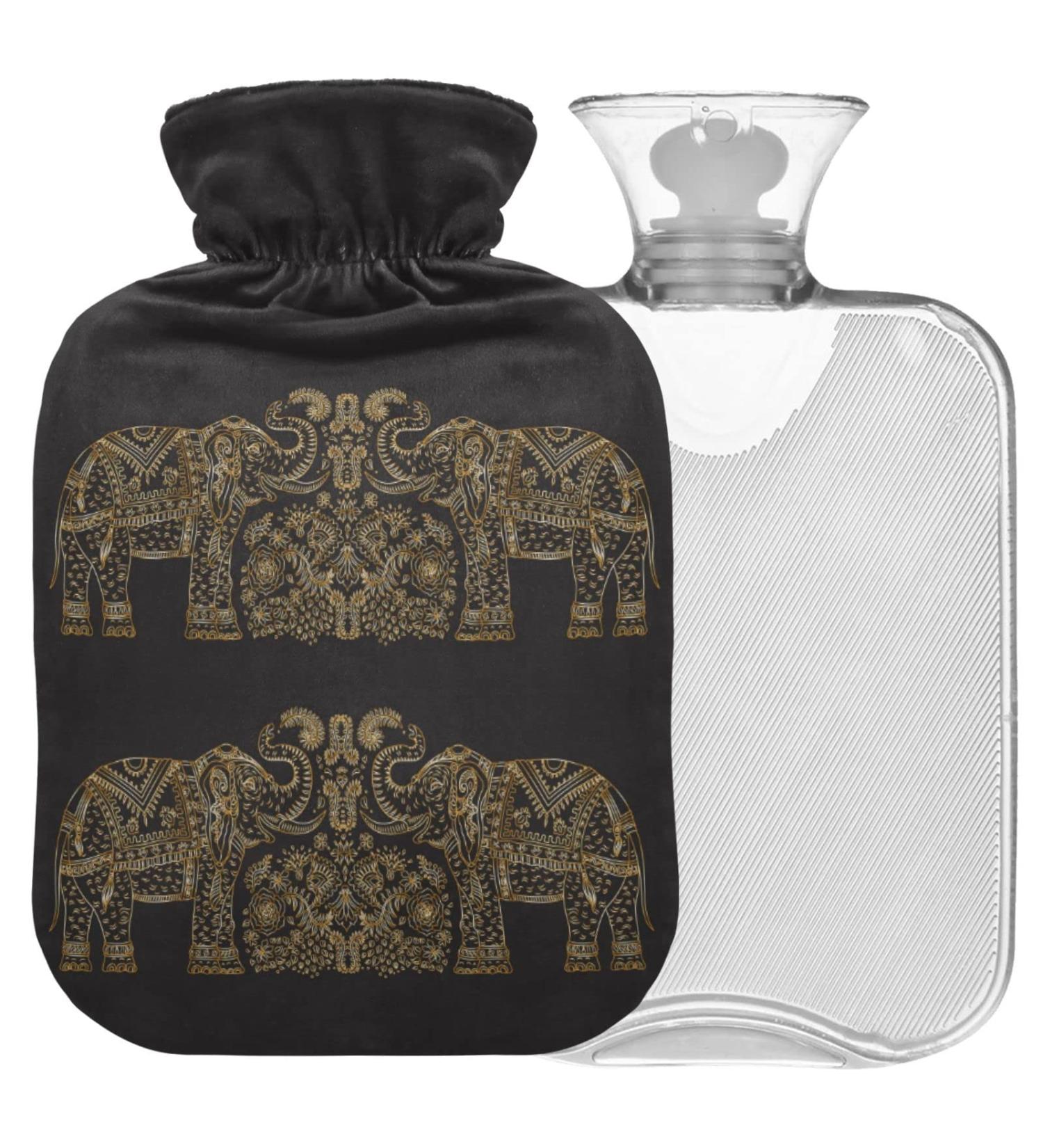 Naanle African Elephant Hot Water Bottle | 1L Transparent Heat Bottle for Warm & Cold Therapy | Ideal for Pain Relief for Hands Feet & Bed - Buy Online on GoSupps.com