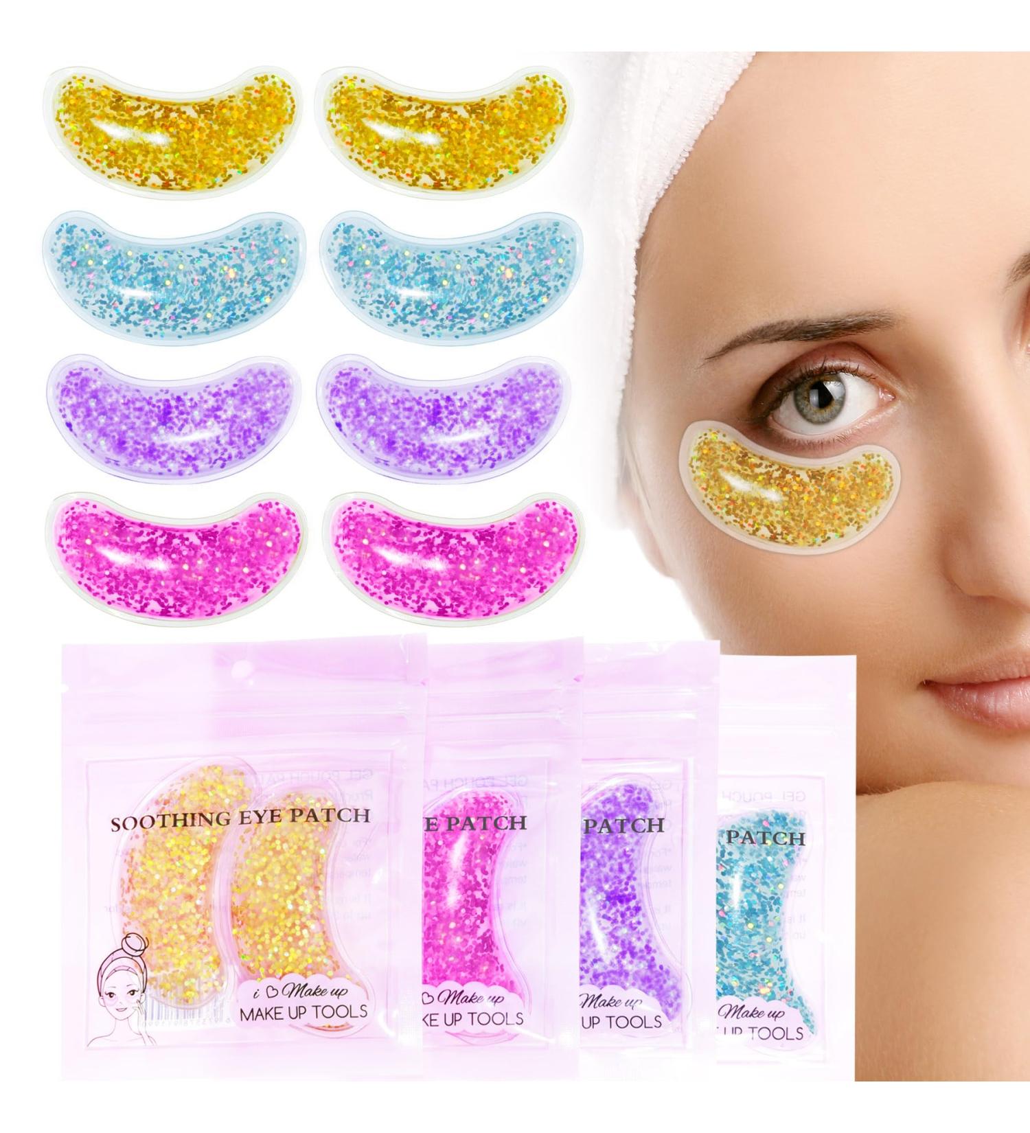 Under Eye Patches for Puffy Eyes - Reusable Ice Gel Cooling Eye Masks | Hot & Cold Therapy | 8-Pack - Buy Online on GoSupps.com