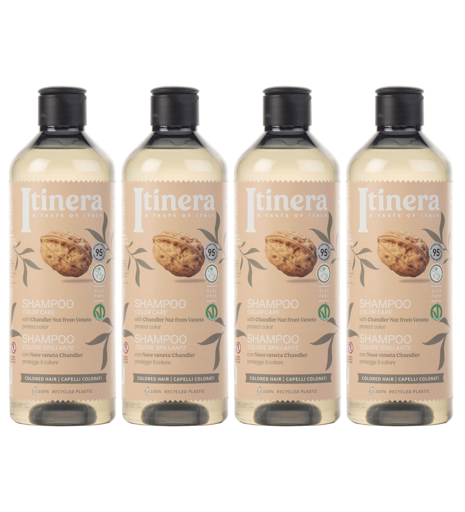  sarcia.eu ITINERA Shampoo for coloured hair with Venetian walnuts 95% natural ingredients 370 ml pack of 4 - Buy Online on GoSupps.com
