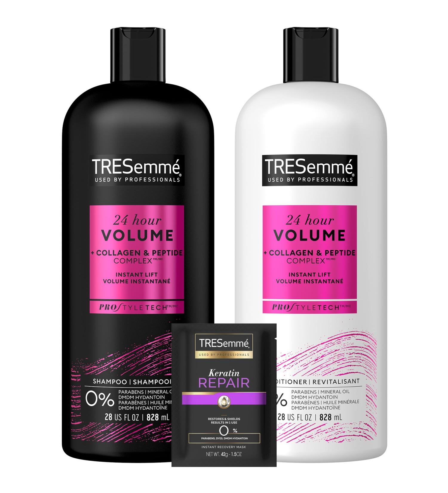 TRESemm 24 Hour Volume Shampoo & Conditioner Set | Keratin Repair Hair Mask | Best Volumizing Hair Products for Fine Hair with Collagen & Peptide Complex - Buy Online on GoSupps.com