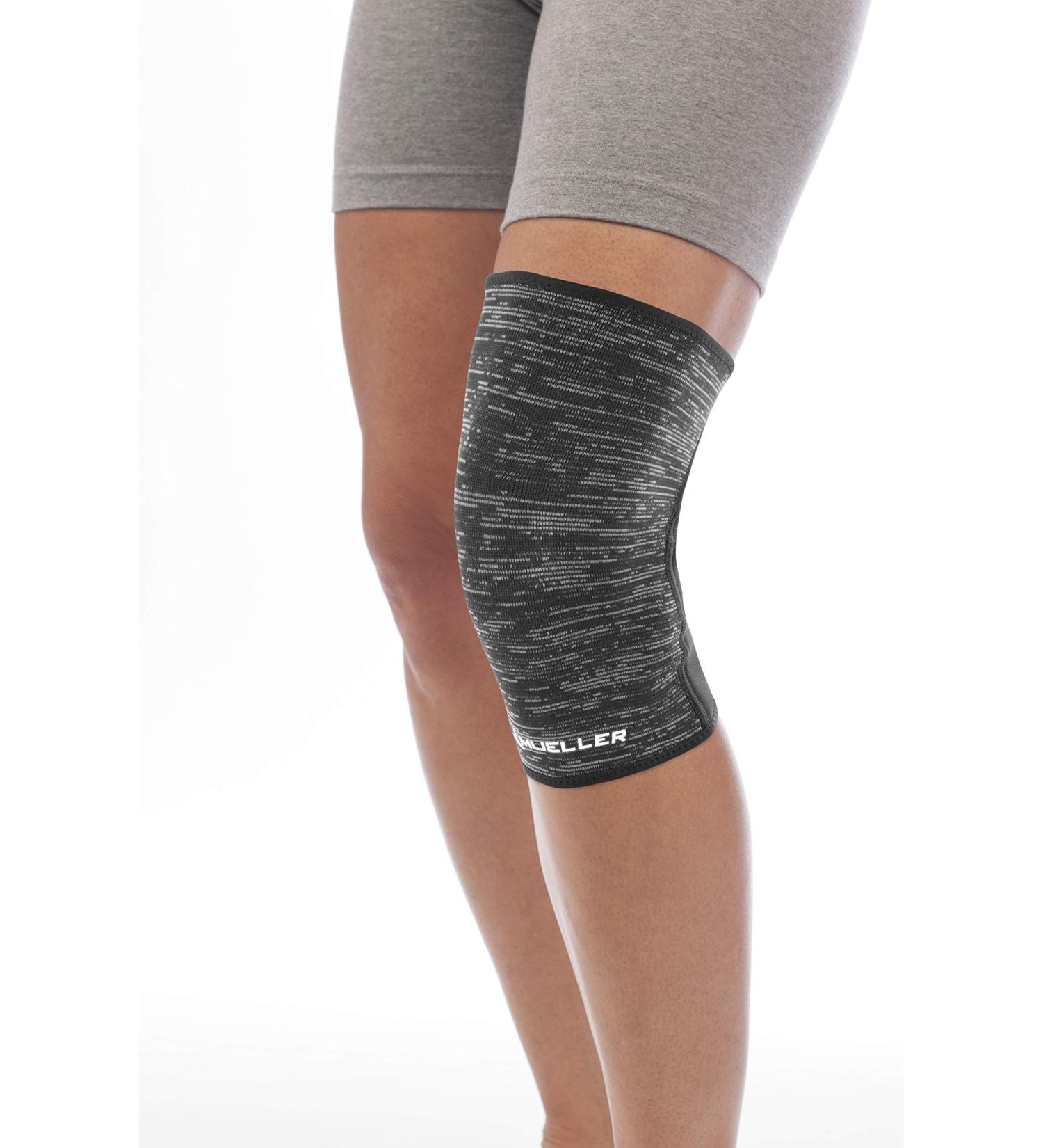 MUELLER Sports Medicine Hybrid Wraparound Knee Support Sleeve For Men and Women Black L/XL