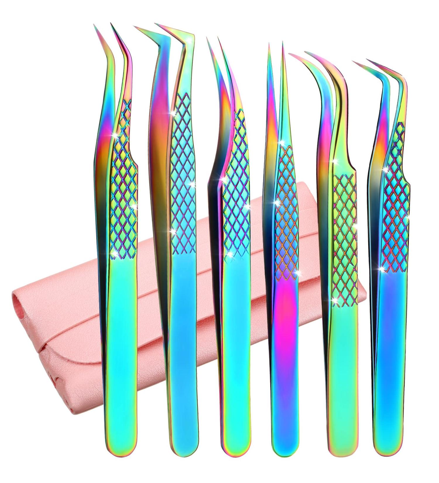 7-Piece Precision Eyelash Extension Tweezers Kit for Professional & Beginners | Lash Tech Cosmetology Tools for Volume & Individual Lash Extensions - Buy Online on GoSupps.com