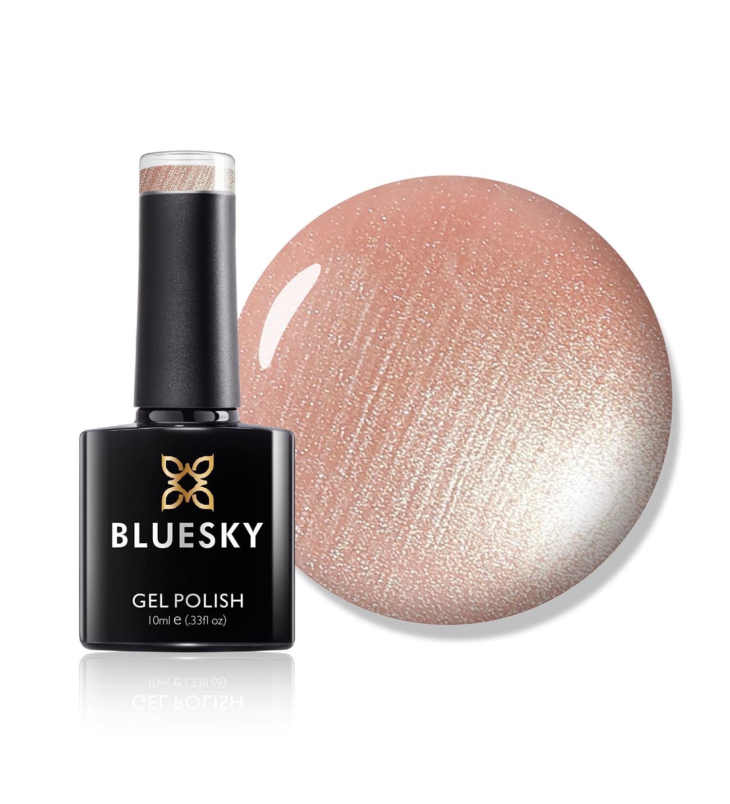 Bluesky Gel Nail Polish Glisten 80517 Coral Glitter Light Pink Long Lasting Chip Resistant 10 ml (Requires Curing Under UV LED Lamp) - Buy Online on GoSupps.com