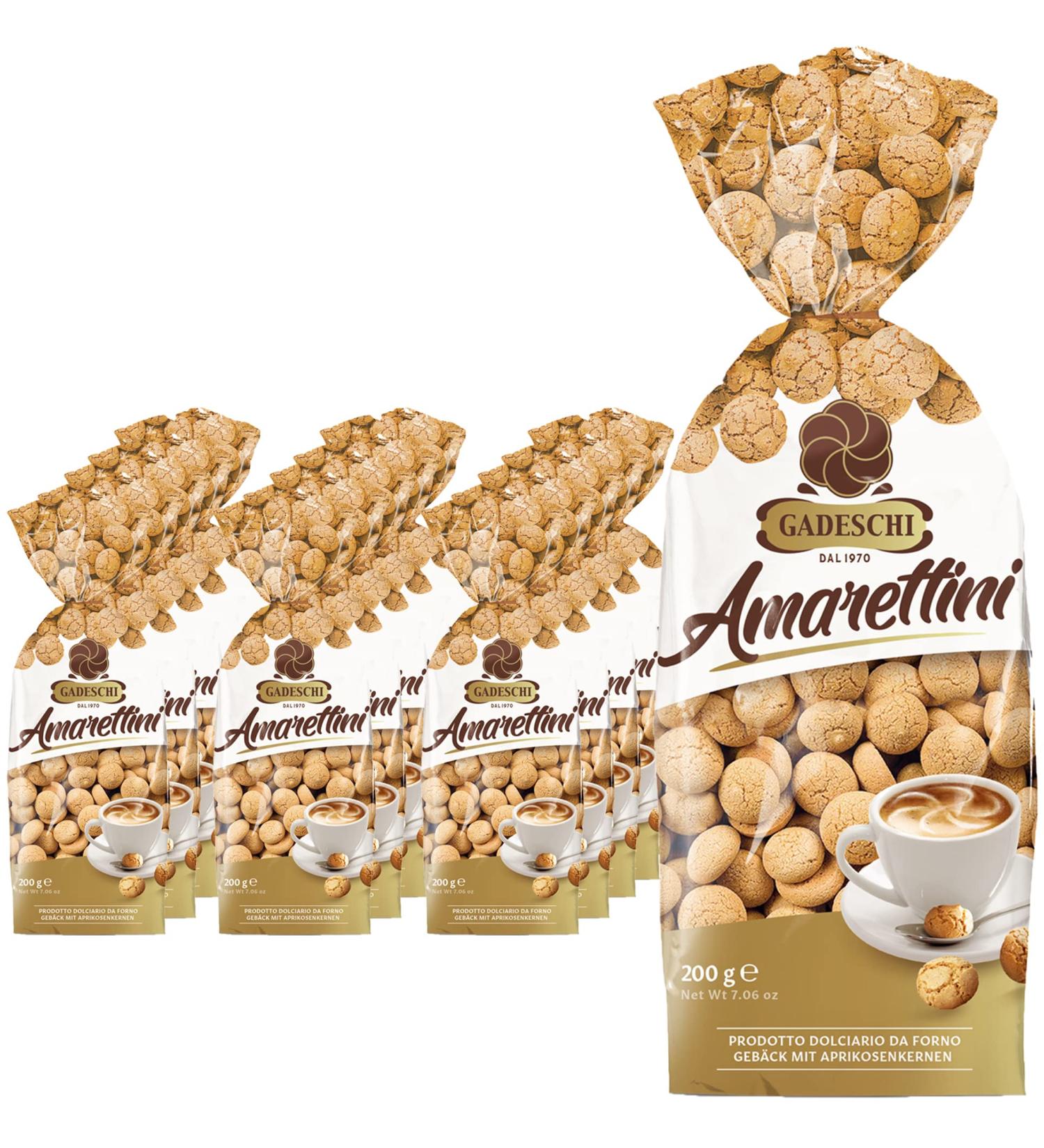 Buy Gadeschi Amarettini (15x200g) | Authentic Italian Apricot Seed Pastries | 3kg Coffee Cookies | International Shipping Available - Buy Online on GoSupps.com