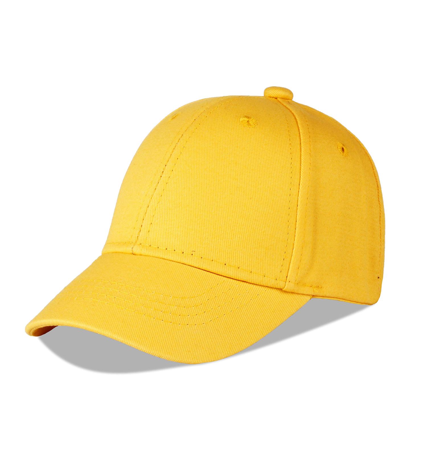 LANGZHEN 100% Cotton Kids Plain Baseball Cap Hat - Adjustable Sun Hat for Girls Boys 2-4 Years Yellow - Buy Online on GoSupps.com