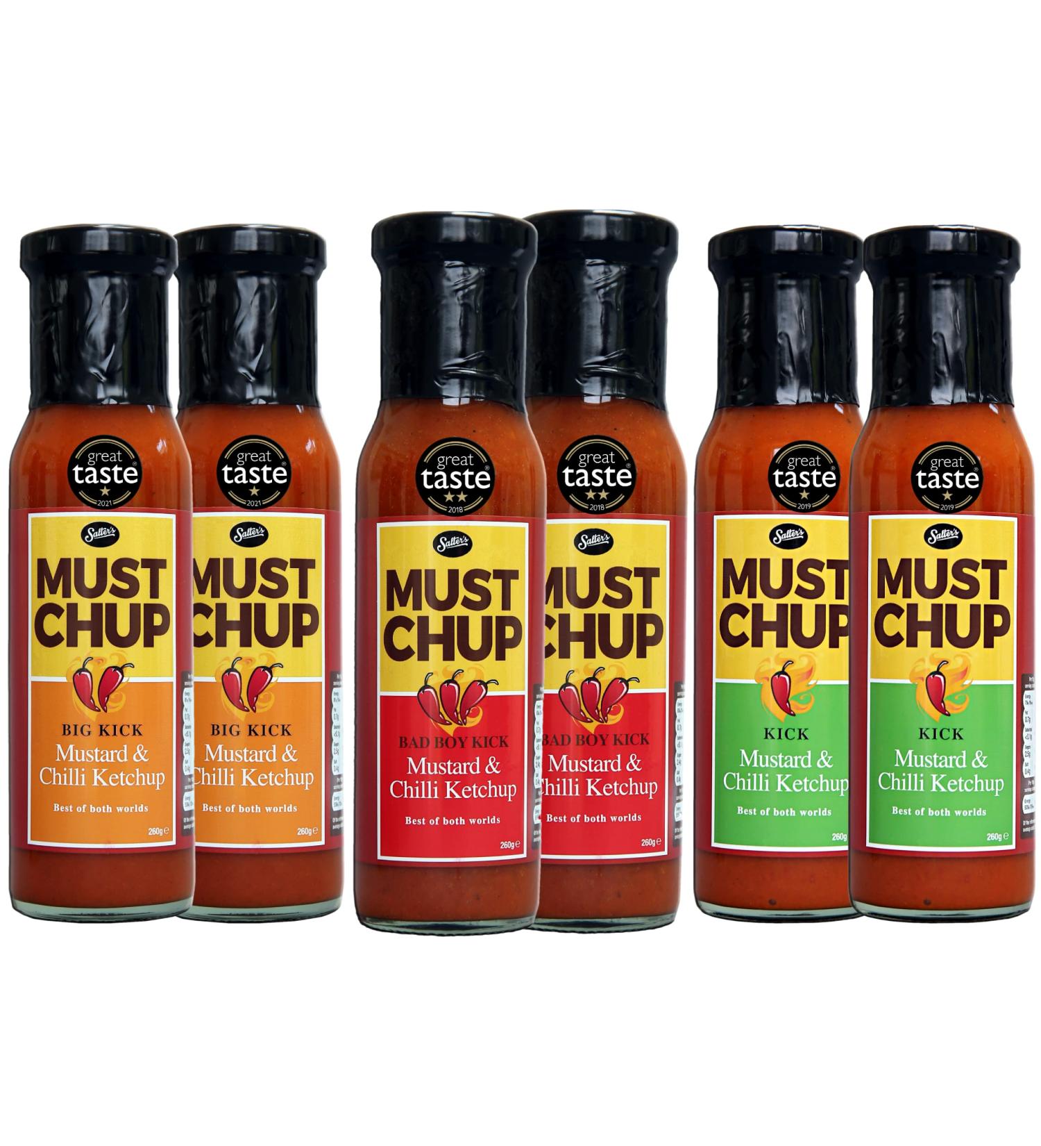Must Chup Ketchup 6x Bottle Spicy Bundle 2x Kick - 2x Big Kick and 2x Bad Boy Kick - Buy Online on GoSupps.com