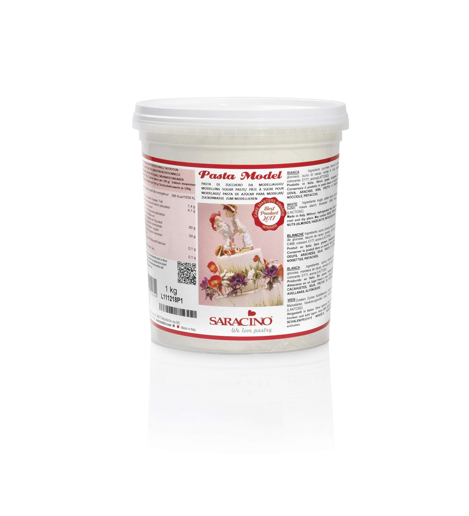 Saracino Fondant Model White For Modelling 1 kg Gluten Free Made In Italy