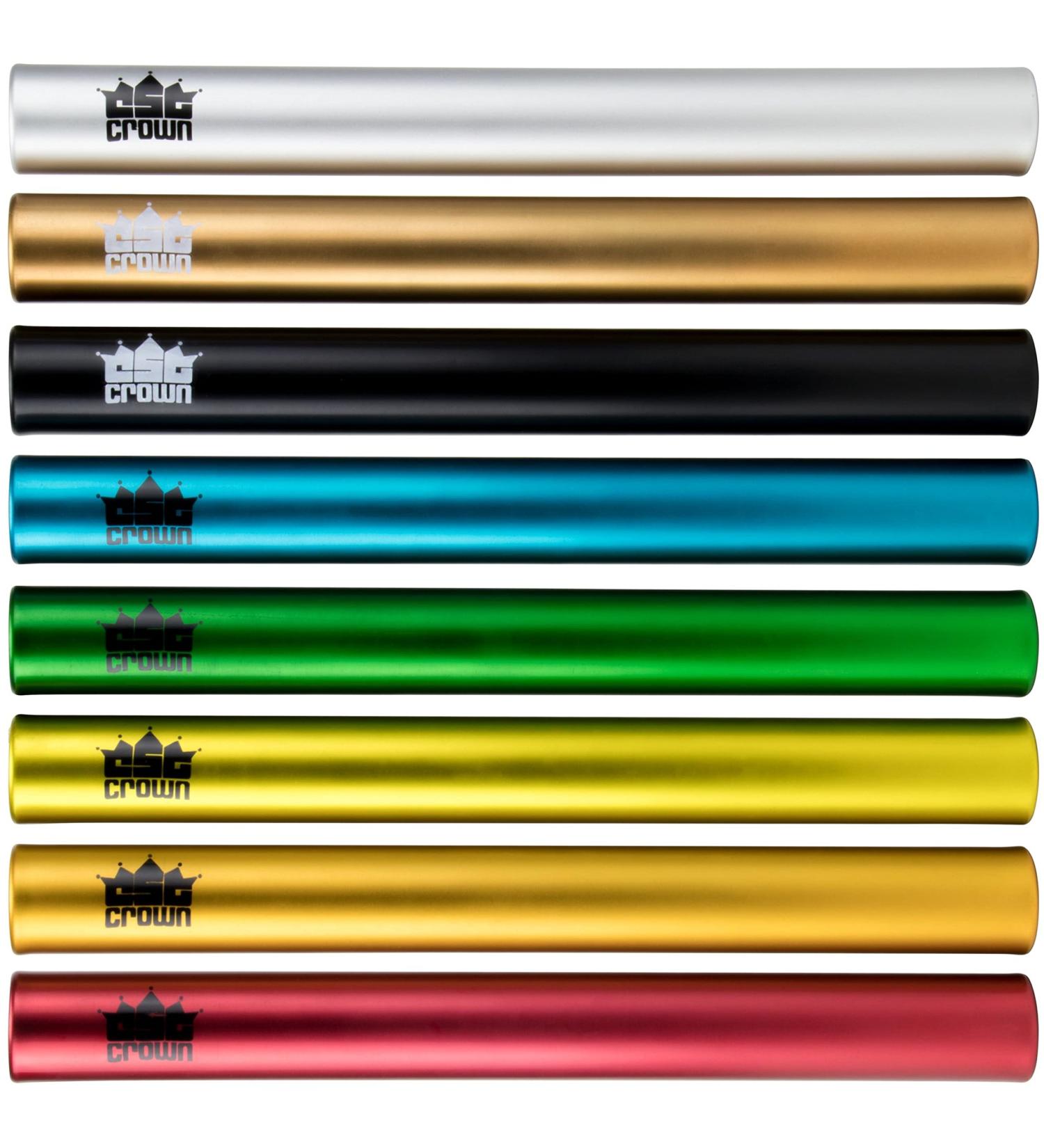 Crown Sporting Goods Junior-Size Aluminum Relay Batons - Set of 8 Assorted Colors - Buy Online on GoSupps.com