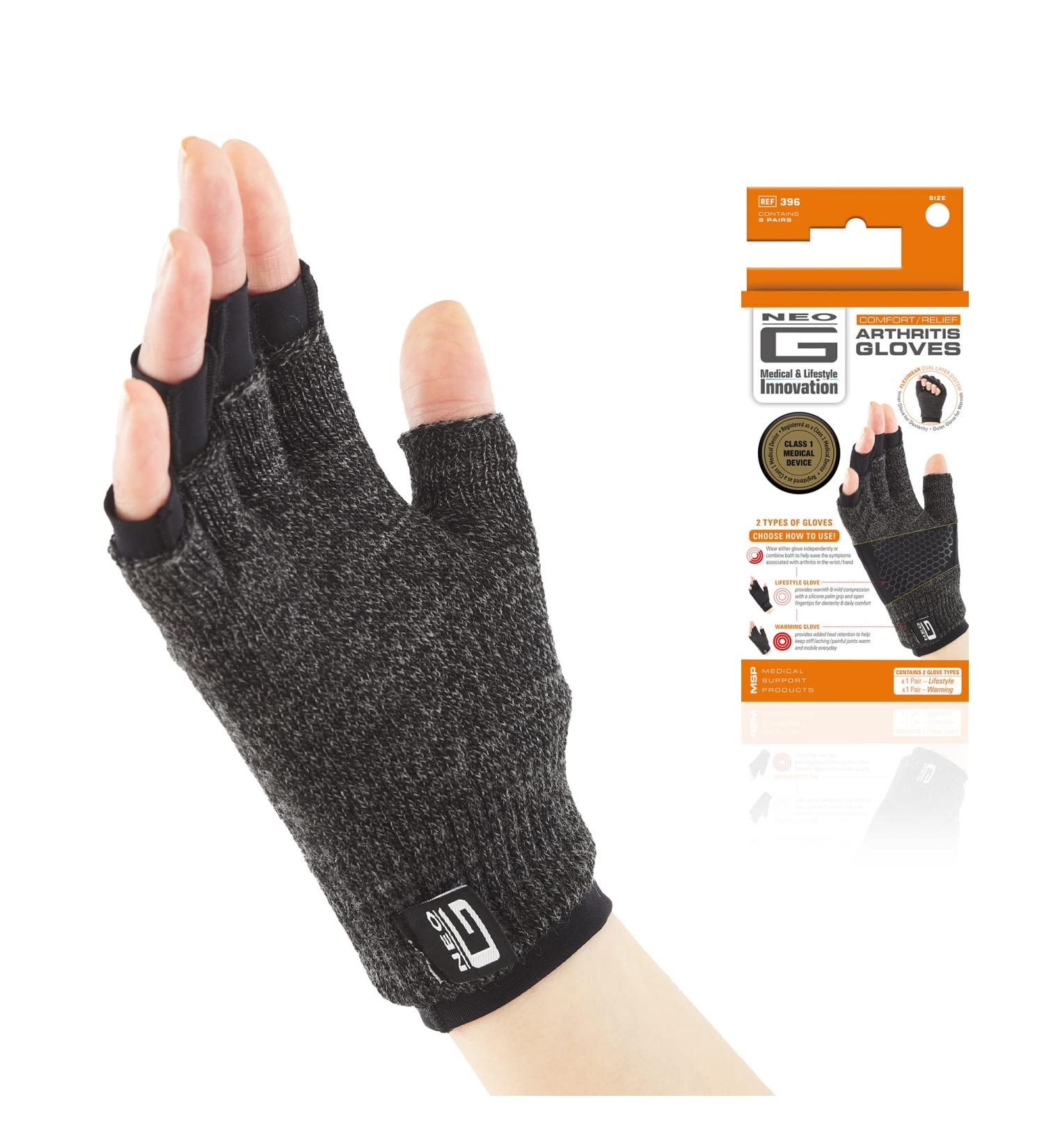 Neo G Arthritis Gloves - Compression Gloves for Men and Women - Joint Pain Relief - Class 1 Medical Device - Large Size 21-23cm - Buy Online on GoSupps.com