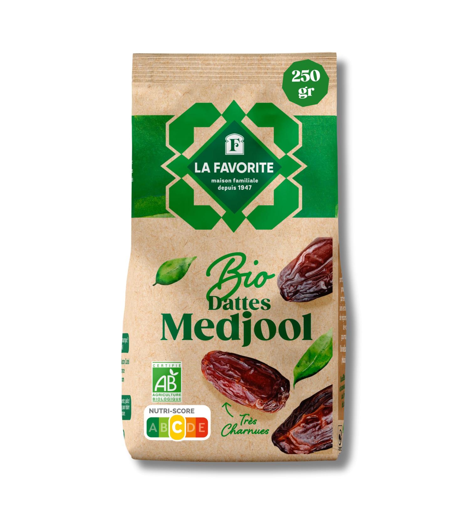 La Favorite - Organic Medjool Dates 250 g - Large Caliber Dates with Stone - Guaranteed Freshness - Fleshy & Melting - Origin - Buy Online on GoSupps.com