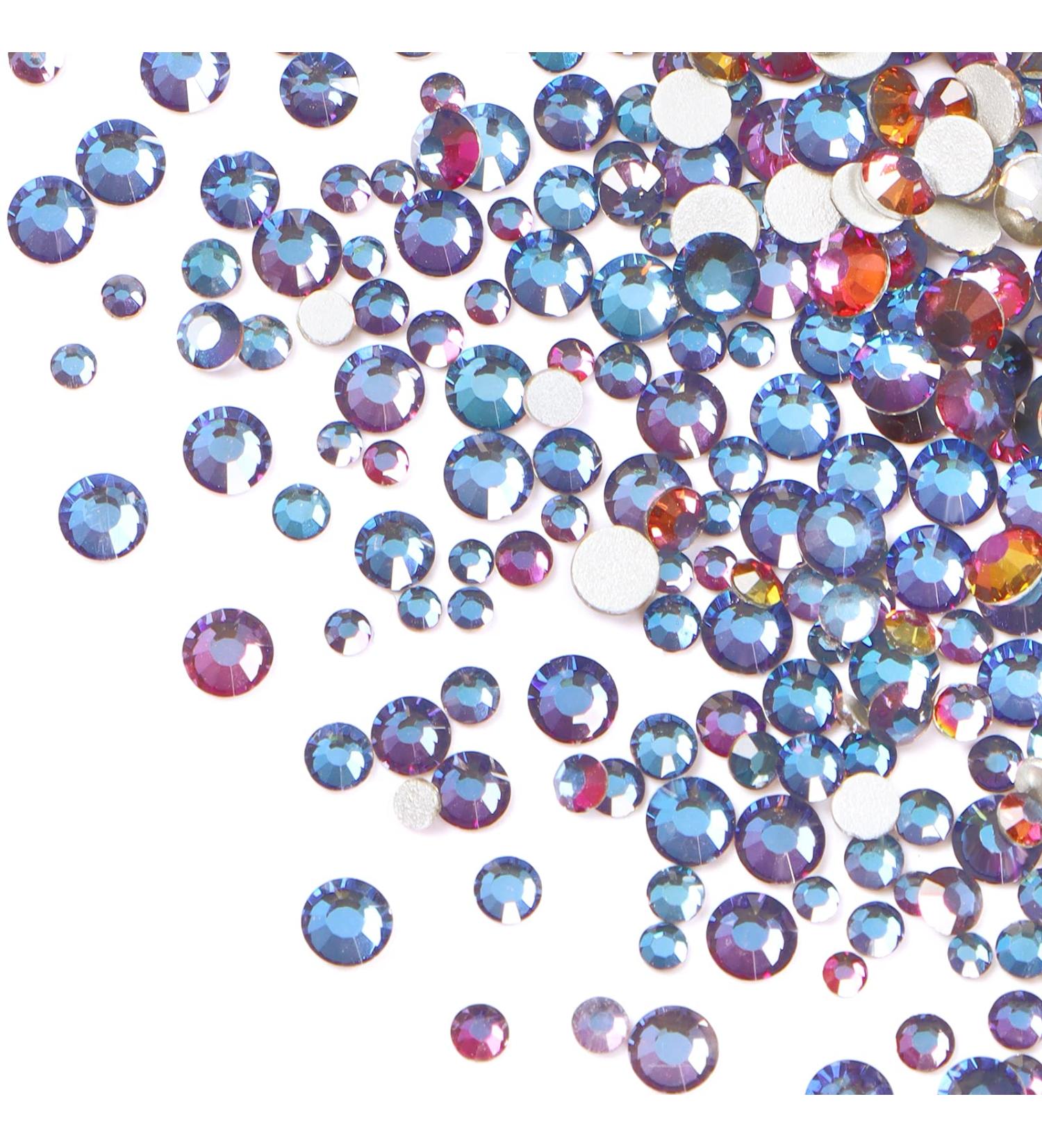 Jollin 3456 Flat Back Rhinestones Glass Pendants Gems for Nail Art 6 Sizes SS4 SS12 Blue Blaze - Buy Online on GoSupps.com