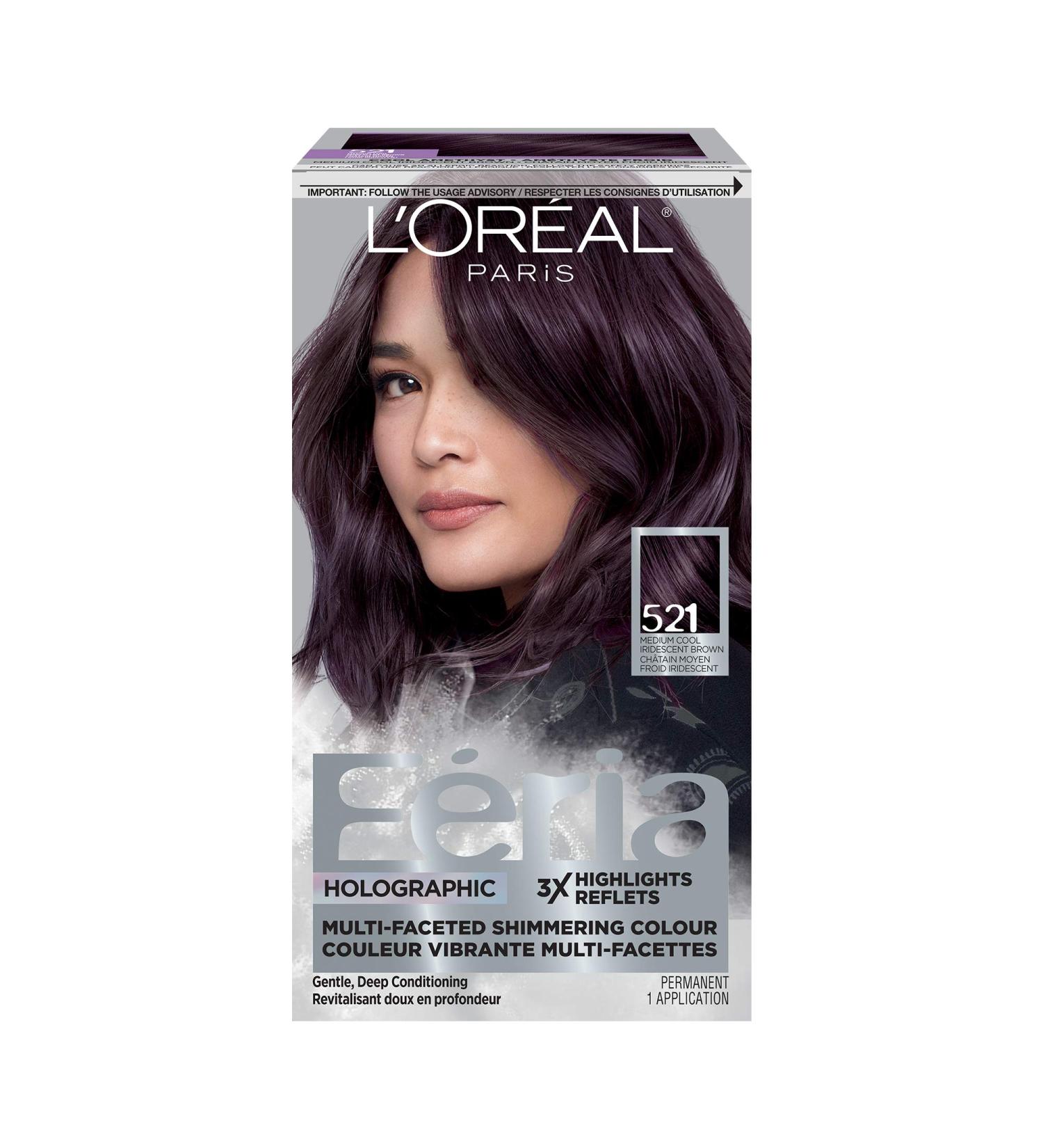 L'Oreal Paris Feria 521 Cool Amethyst Permanent Hair Color - Shimmering Multi-Faceted Dye - Buy Online on GoSupps.com