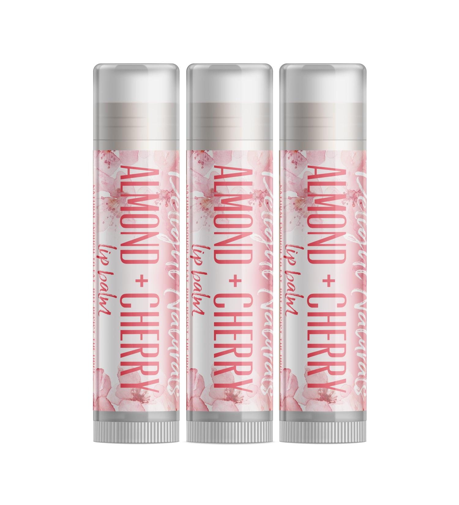 Almond + Cherry Lip Balm Set of Three | Hydrating Natural Lip Care for All Skin Types - International Shipping Available - Buy Online on GoSupps.com