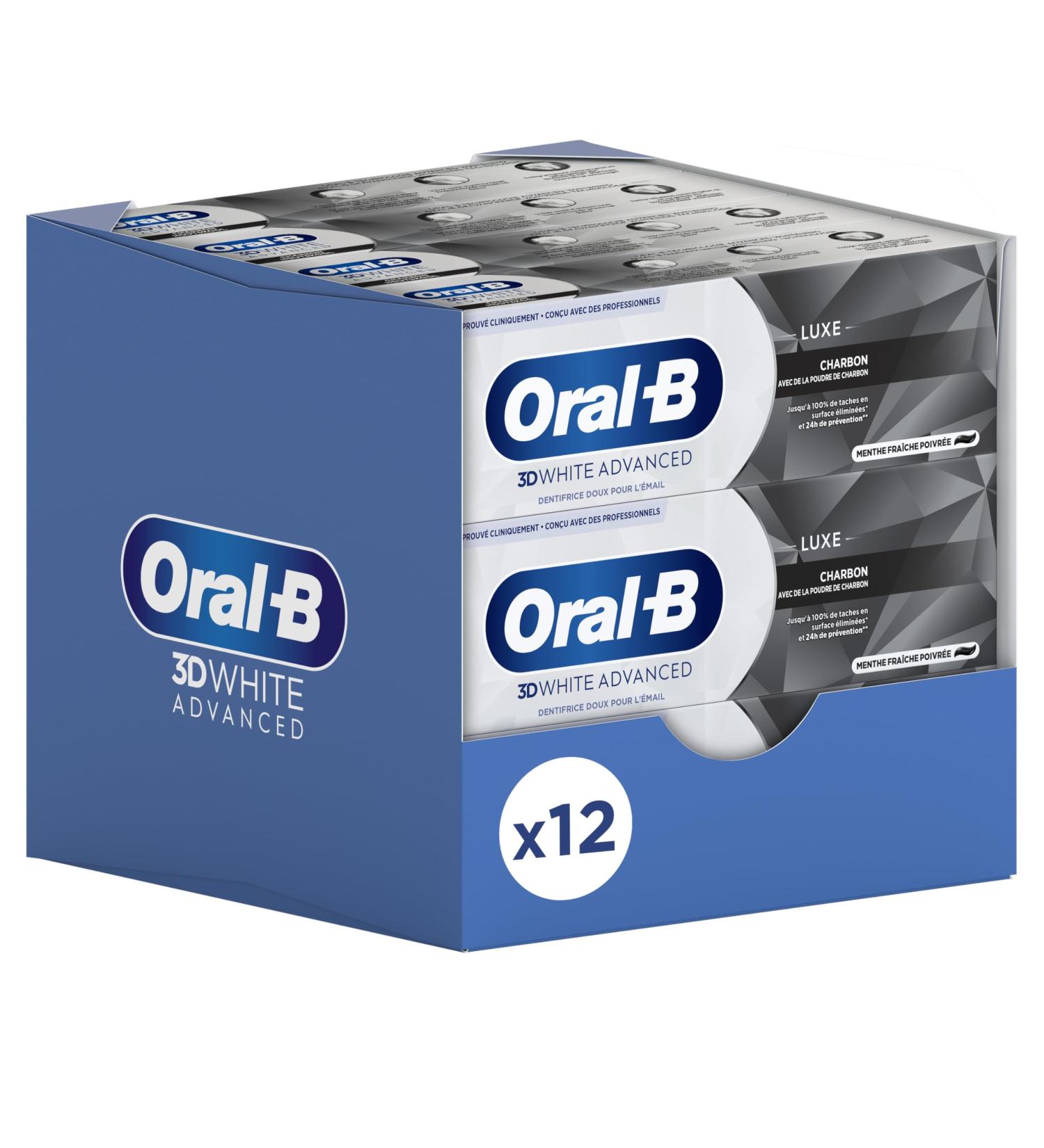 Oral-B 3D White Advanced Luxe Charcoal Toothpaste 75 ml - Buy Online on GoSupps.com