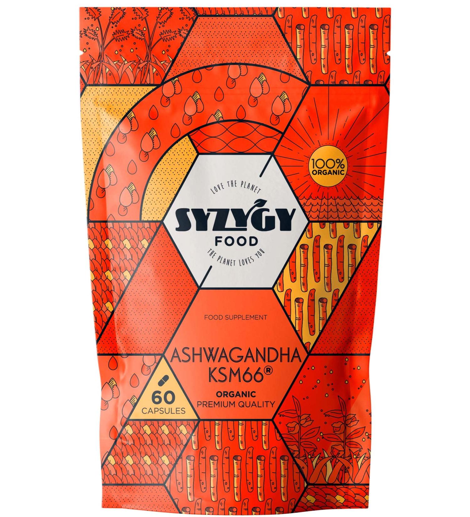 SYZYGY FOOD | Ashwagandha KSM-66 600mg | 60 Capsules 60 Day Treatment | No Excipients | 30mg Withanolides | Withania Somnifera | Vegan | Certified Organic | Made in EU - Buy Online on GoSupps.com