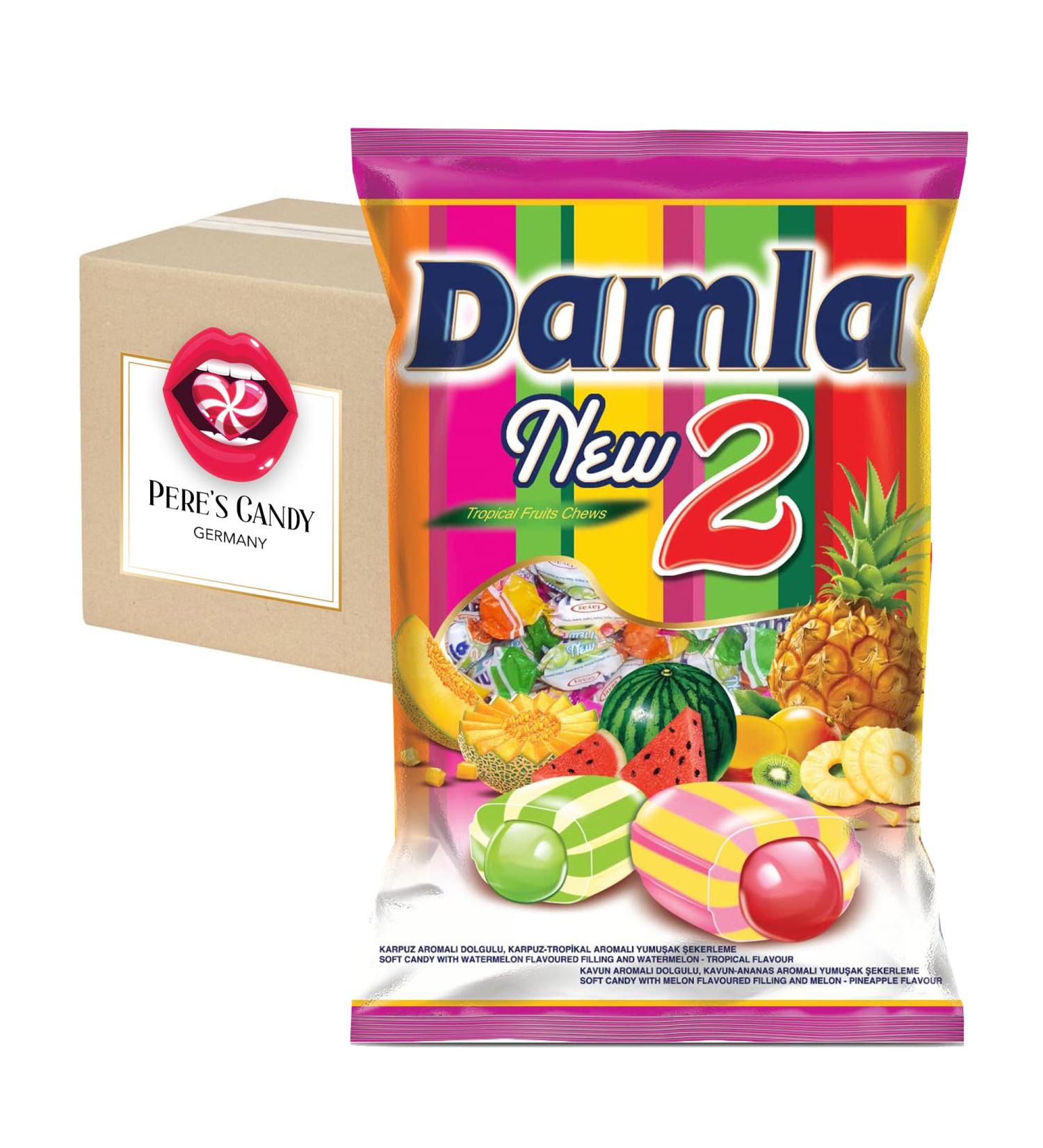 Buy DAMLA New2 1kg Chewy Candies - Fruity Caramels with Filling | Delicious Fruit Mix for International Delivery - Buy Online on GoSupps.com