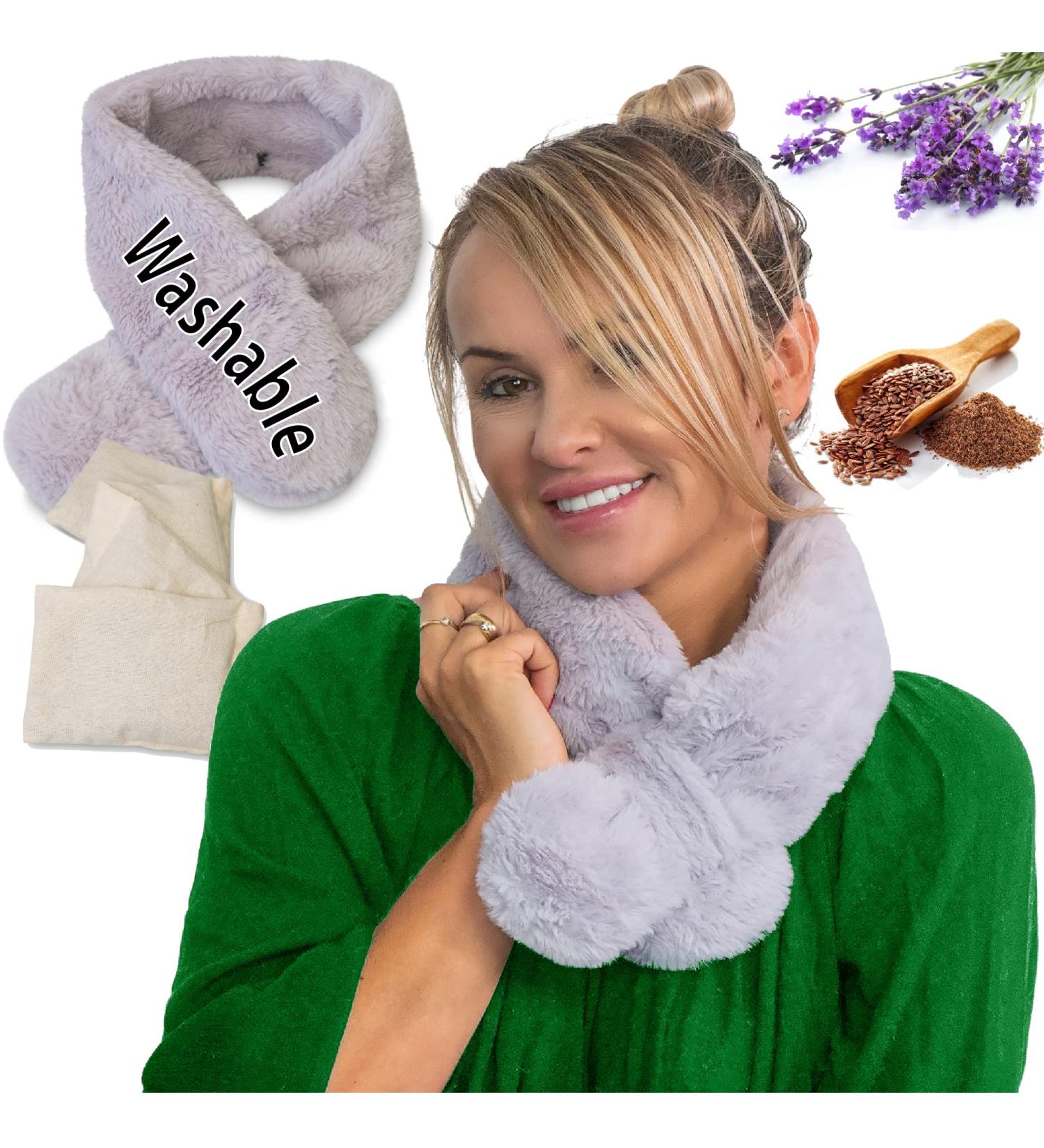 Washable Heating Pad Microwavable Flaxseed Lavender with Ultra Soft Removable Cover - Neck and Back Pain Relief - Aromatherapy Heat Packs - Hot/Cold Therapy - Portable Comfort Item - Buy Online on GoSupps.com