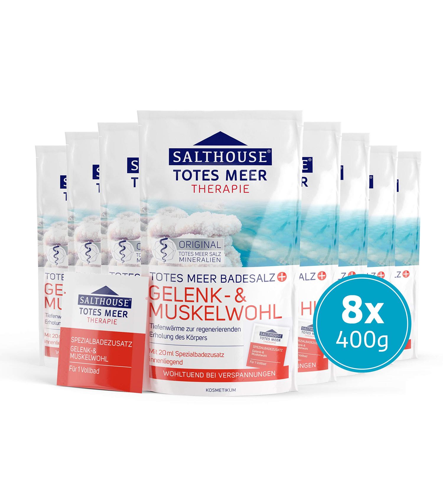 Salhouse Original Totes Sea Therapy - 8-Person Advantage Pack | Joint & Muscle Relief | 8x 400g + 20ml Special Bath Additive | Ideal for Muscle Tension & Deep Heat Regeneration - Buy Online on GoSupps.com