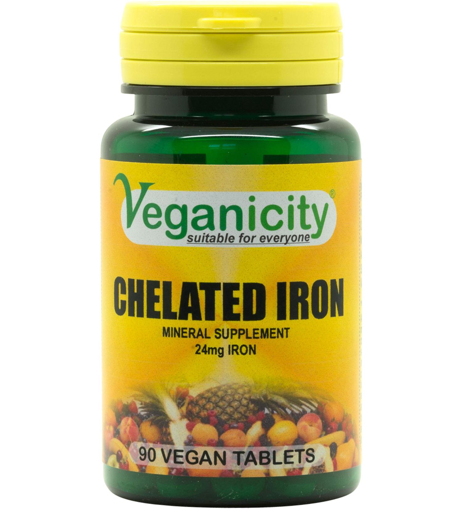 Veganicity Chelated Iron 24mg Women's Health Mineral Supplement - 90 Tablets - Buy Online on GoSupps.com
