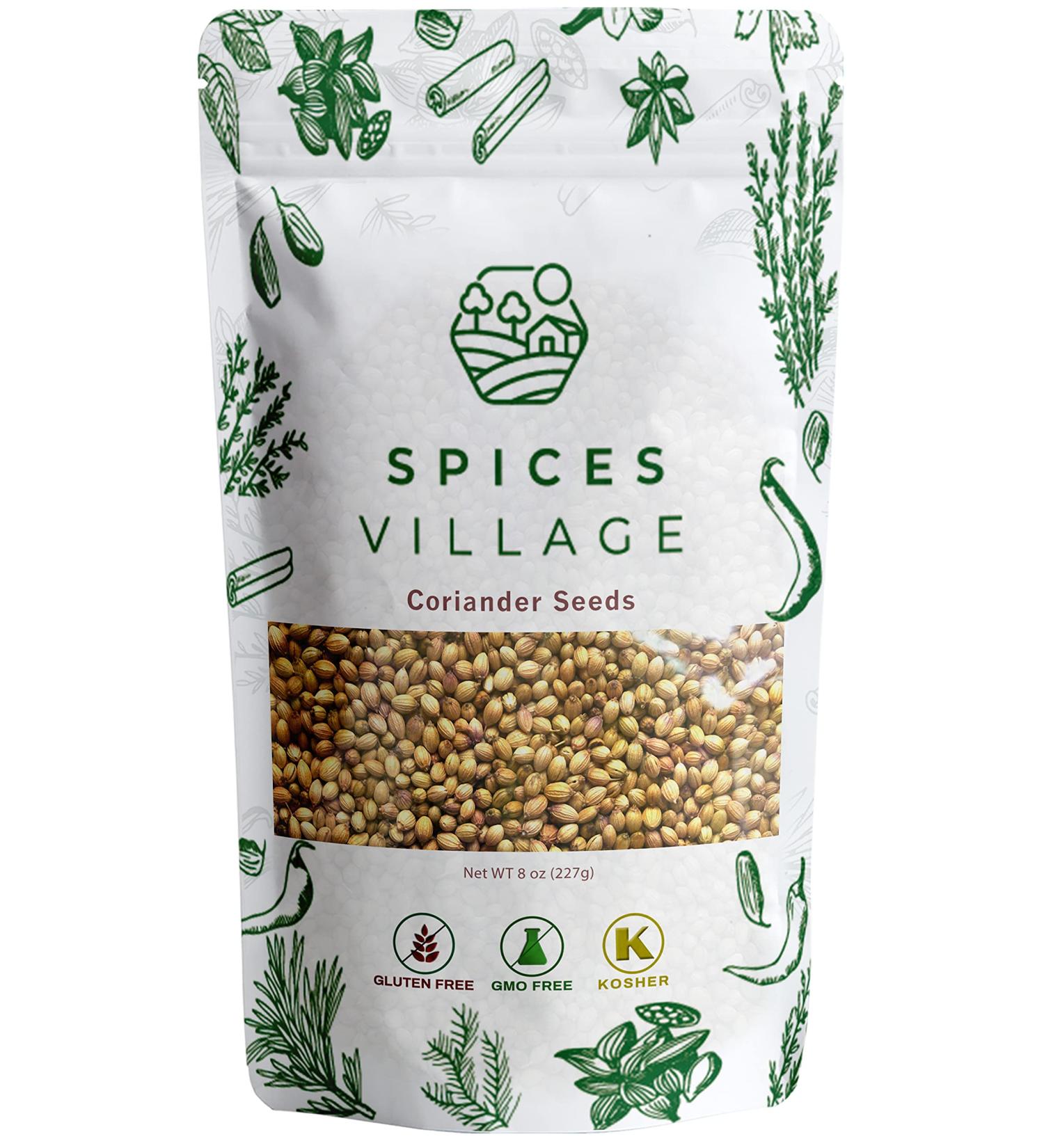 Spices Village Whole Coriander Seeds (8 oz) - All Natural Indian Spice for Cooking, Pickling, BBQ - Kosher, Gluten Free, Non GMO - KETO Friendly - Buy Online on GoSupps.com