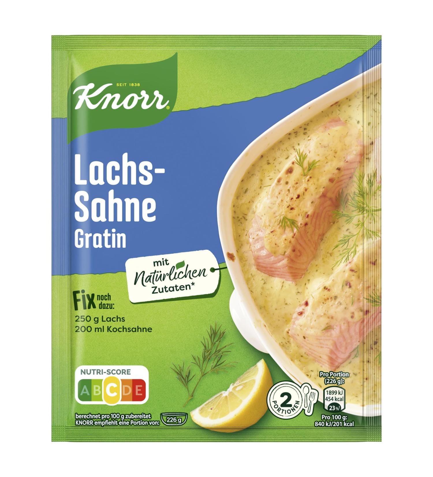Knorr Salmon Cream Gratin Mix - Delicious Casserole with Natural Ingredients | 2 Portions (28g) - Buy Online on GoSupps.com