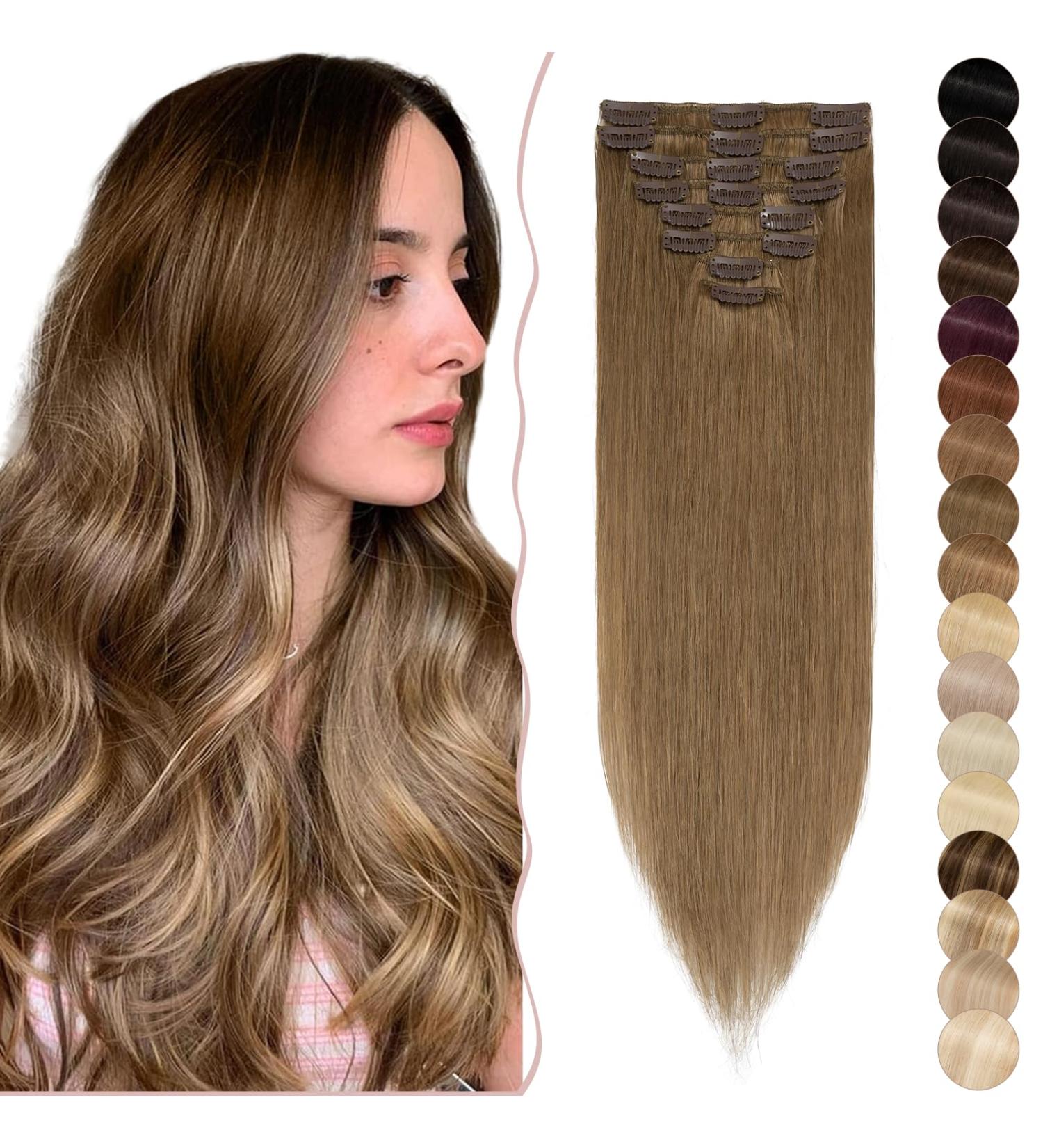 Buy SEGO Clip-In Real Hair Extensions - 40cm Light Brown (#6) | Heat-Resistant & Smooth - Fast International Shipping - Buy Online on GoSupps.com