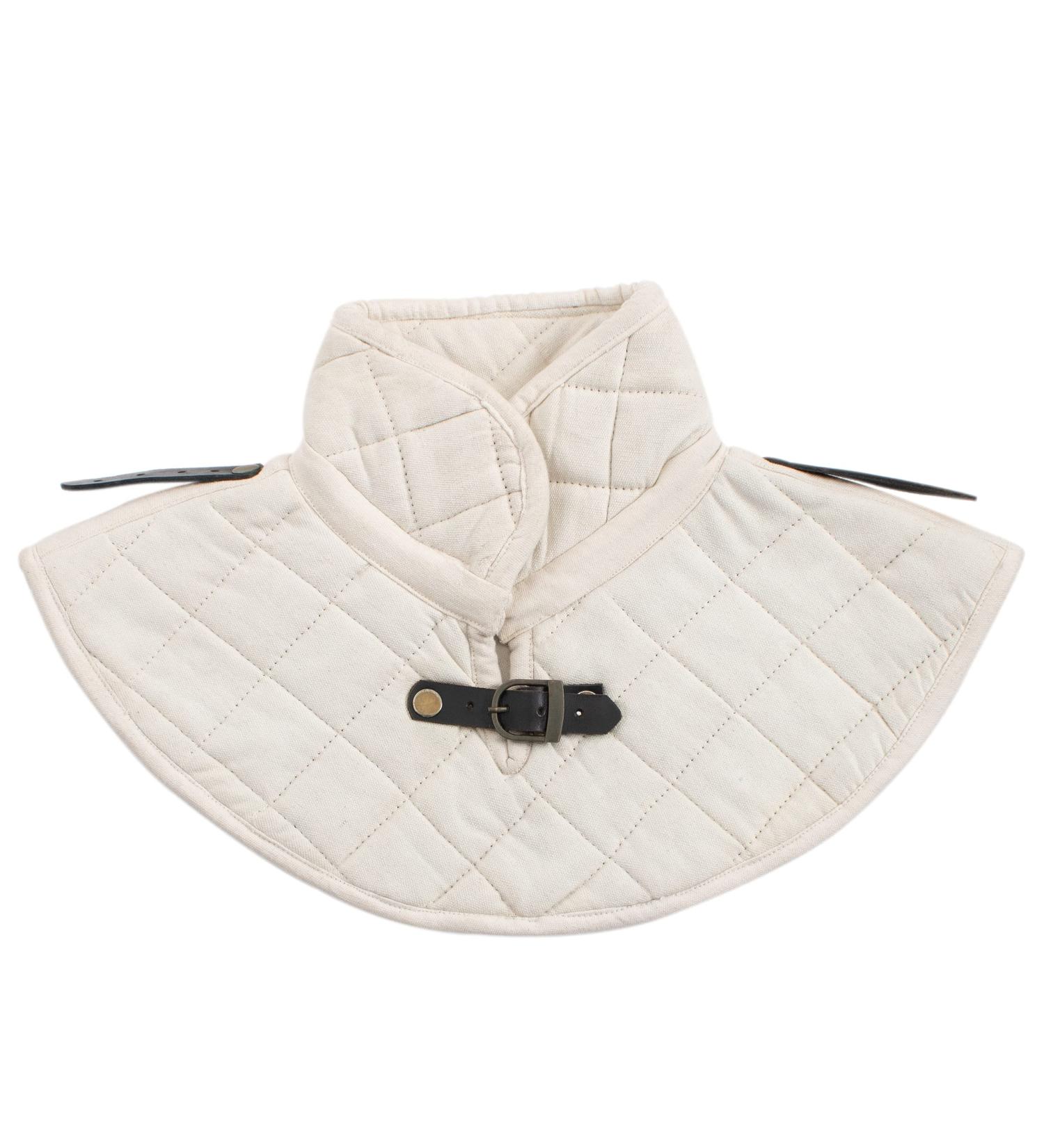 Mythrojan Cotton Padded Chain Mail Neck Protector for SCA Hema HMB - Ecru - Buy Online on GoSupps.com