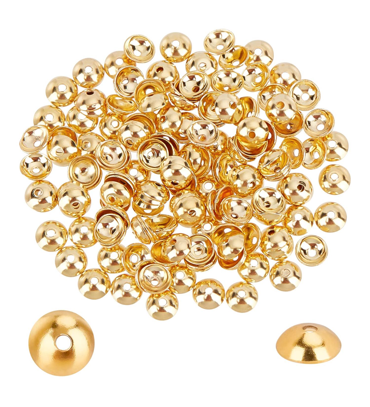 UNICRAFTALE 4mm Golden Stainless Steel Flower Bead Caps - 150pcs for Bracelet & Necklace Making - Buy Online on GoSupps.com