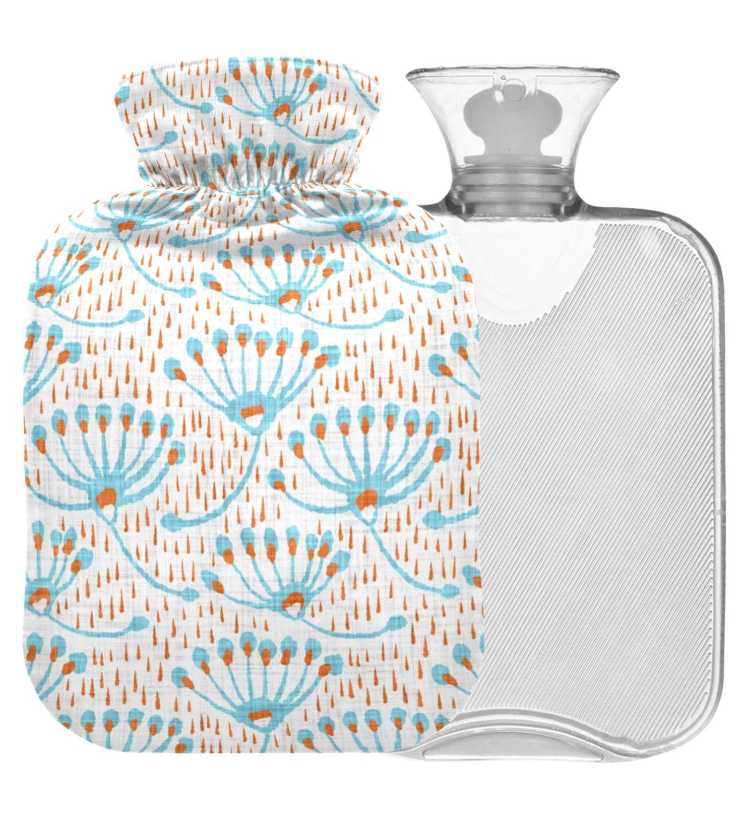 Naanle Hot Water Bottle with Flower Motif 1L for Menstrual Cramps Relief Hand/Foot Heat & Cold Therapy Pustblume Design - Buy Online on GoSupps.com