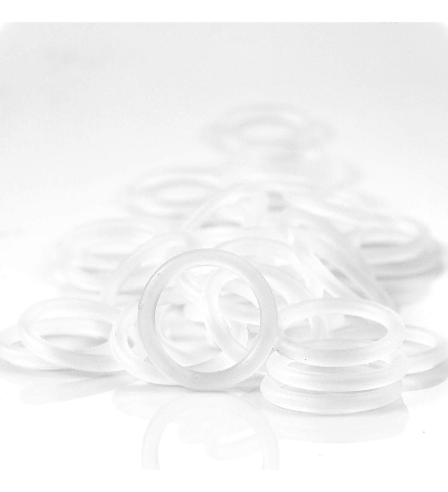 Adapter for pacifier & chain | Silicone O-ring | transparent | 5 pieces