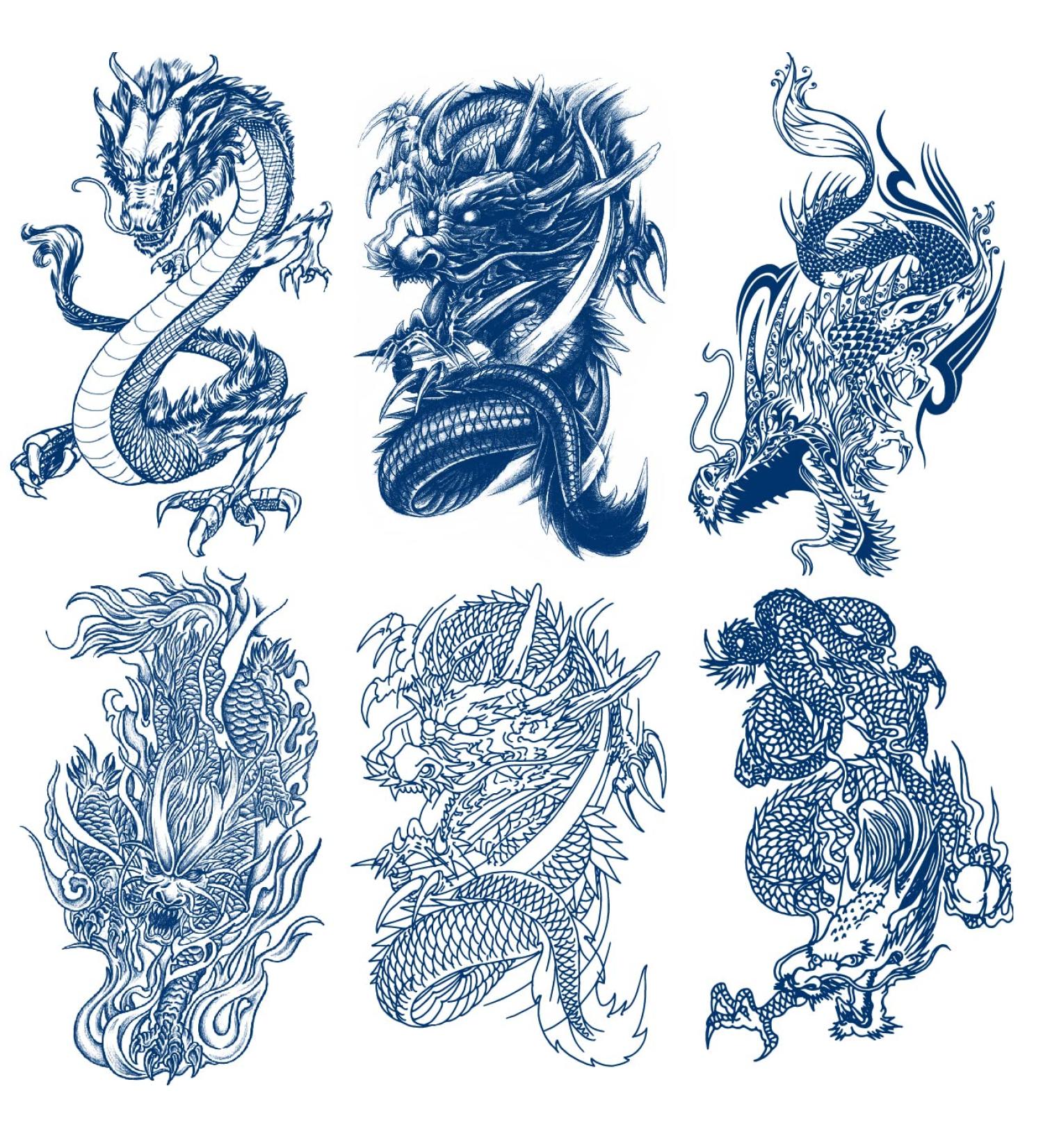 Semi Permanent Realistic Dragon Tattoos  6-Sheet 100% Plant-Based Ink Infinity Animal Tattoo Stickers  2 Weeks Long Last Waterproof Tattoos for Adults Men Women Girls Kids