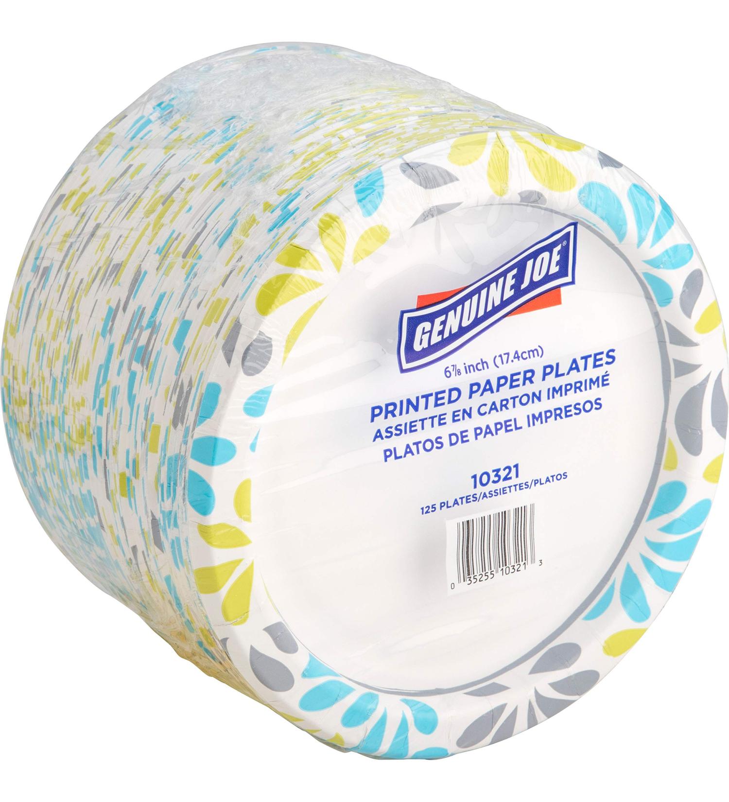 Genuine Joe 10321 Paper Plates 6 7/8 - Pack of 125 Plates | Convenient Disposable Dinnerware - Buy Online on GoSupps.com