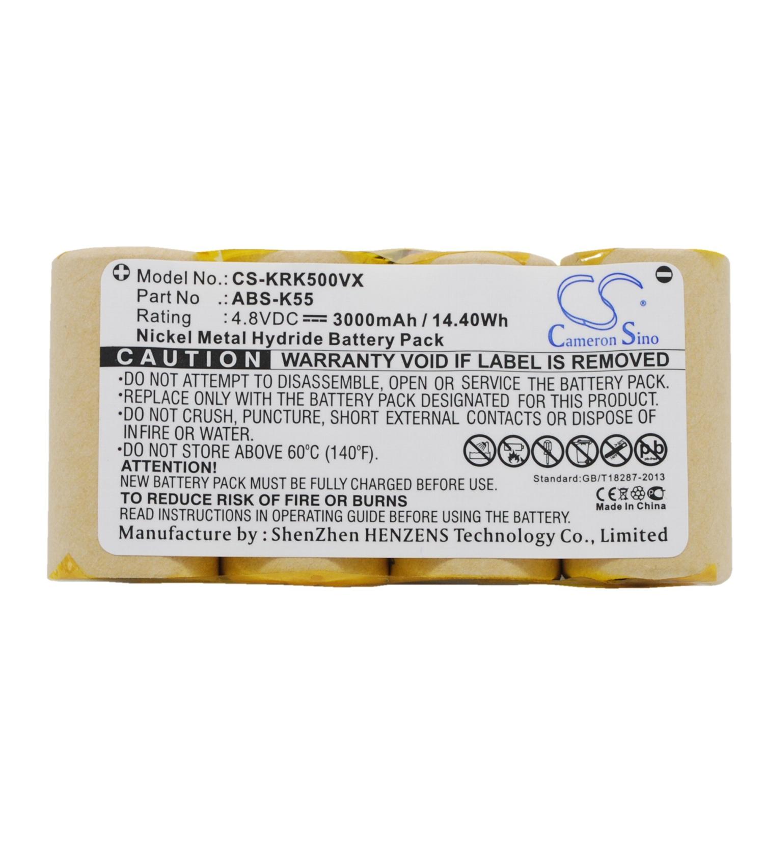 3000mAh Replacement Battery for KARCHER K55 Broom K55 4KR-1500SC/V (4.8V)