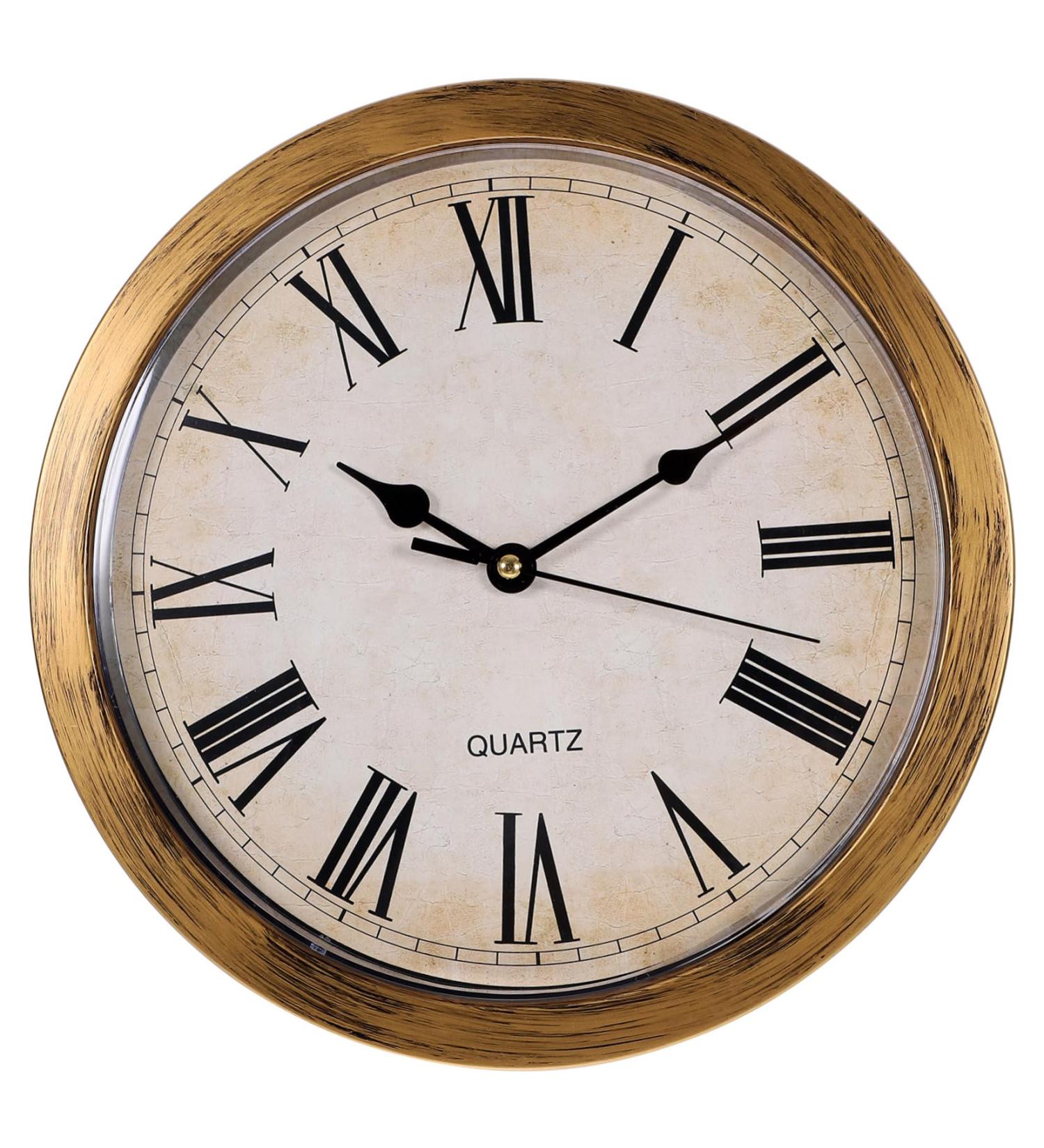 HOMSFOU 2pcs Retro Wall Clock Safety Wall Clock Storage Wall Clock Wall Hanging Clock Household Goldenx2pcs 25*7cmx2pcs - Buy Online on GoSupps.com