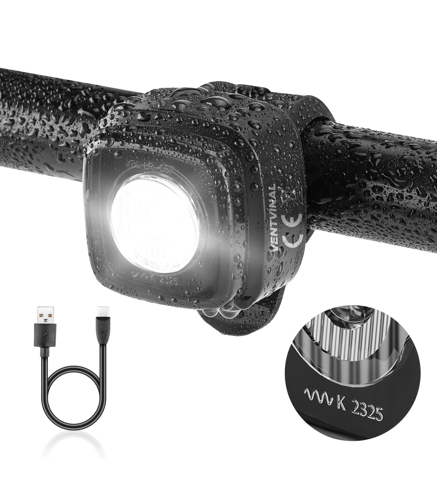Buy Ventvinal LED Bicycle Lights - 30 Lux Front Lamp StVZO Approved IPX5 Waterproof USB-C for All Bikes - Fast International Shipping - Buy Online on GoSupps.com