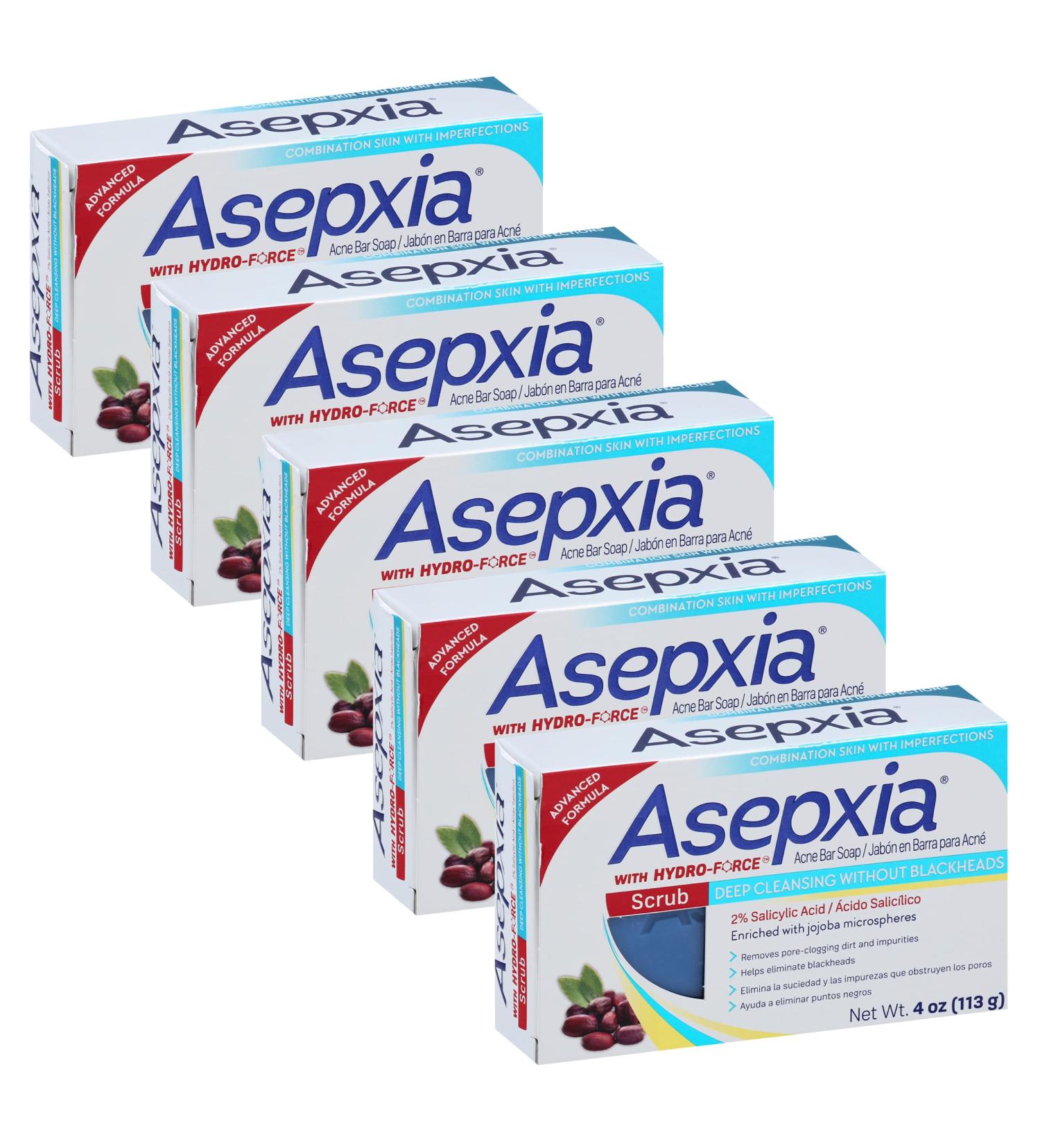 Asepxia Cleansing Bar Scrub 4 oz Multipack - Pack of 5 | Exfoliating Scrub Bar - Buy Online on GoSupps.com