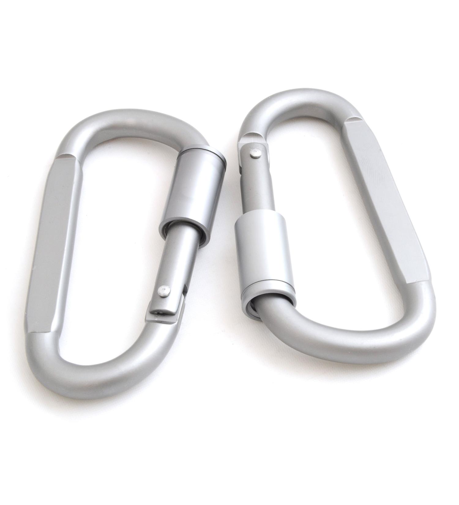 Wholeoo 2 Set D-Shaped 6mm Carabiner Hooks - Durable Aluminum with Thread Lock | Versatile Use (Not for Climbing) - Buy Online on GoSupps.com