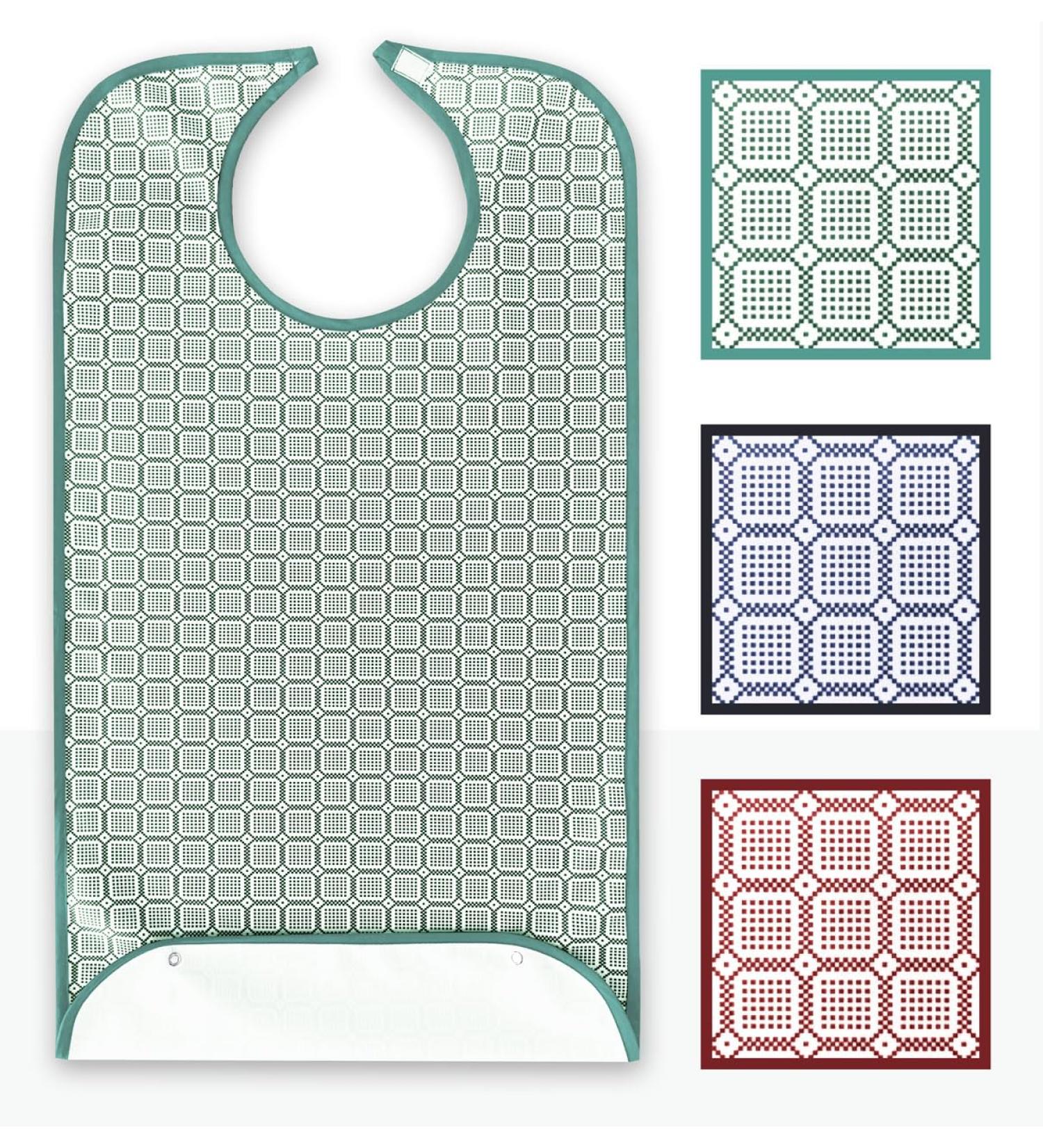 Castejo Esslatz Adult Bibs - Waterproof Feeders with Velcro & Push Button Closure | Modern Green Design - Buy Online on GoSupps.com