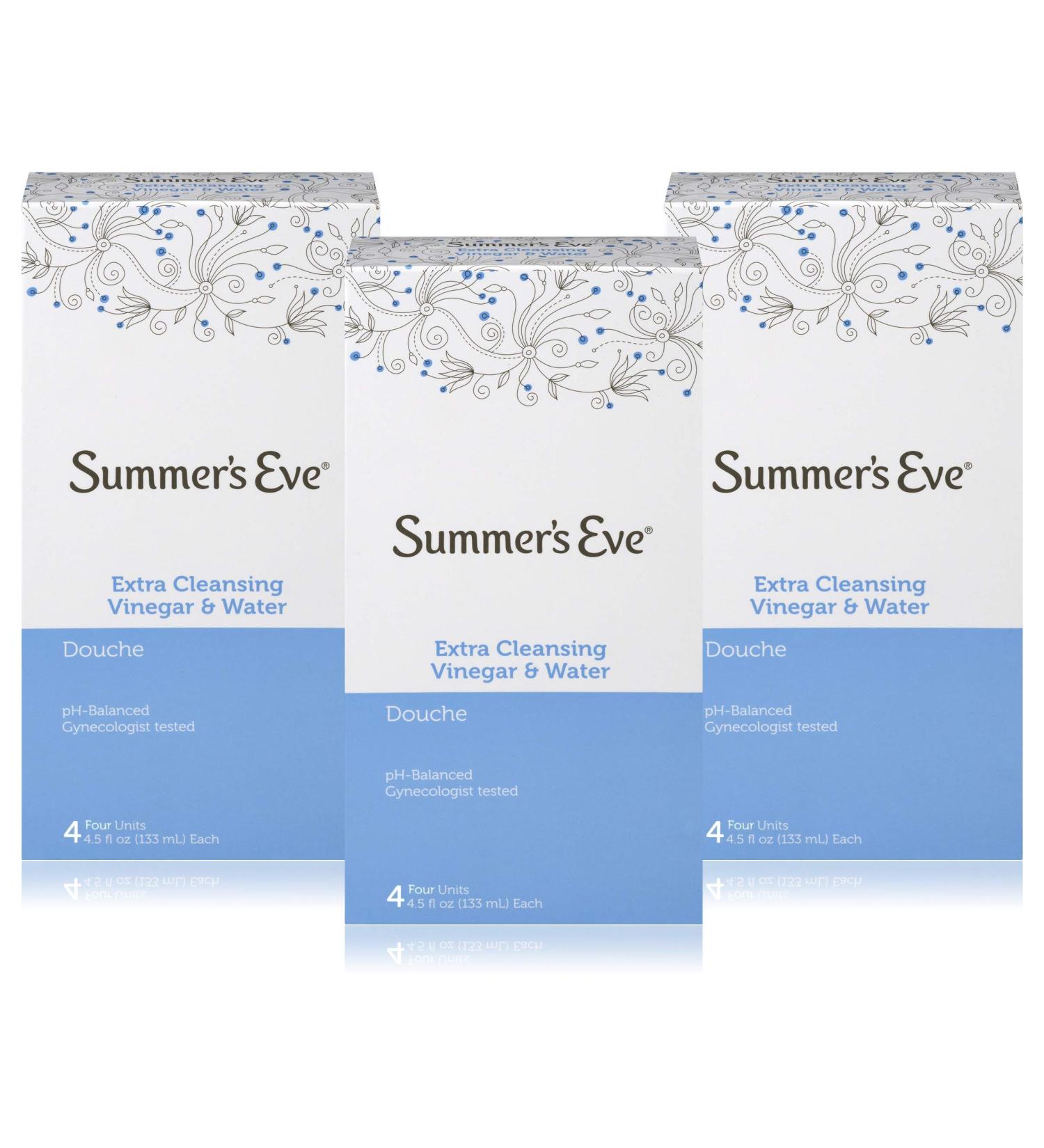 Summer's Eve Extra Cleansing Douche Vinegar & Water 4.5 Ounces Bottles (Pack of 12)