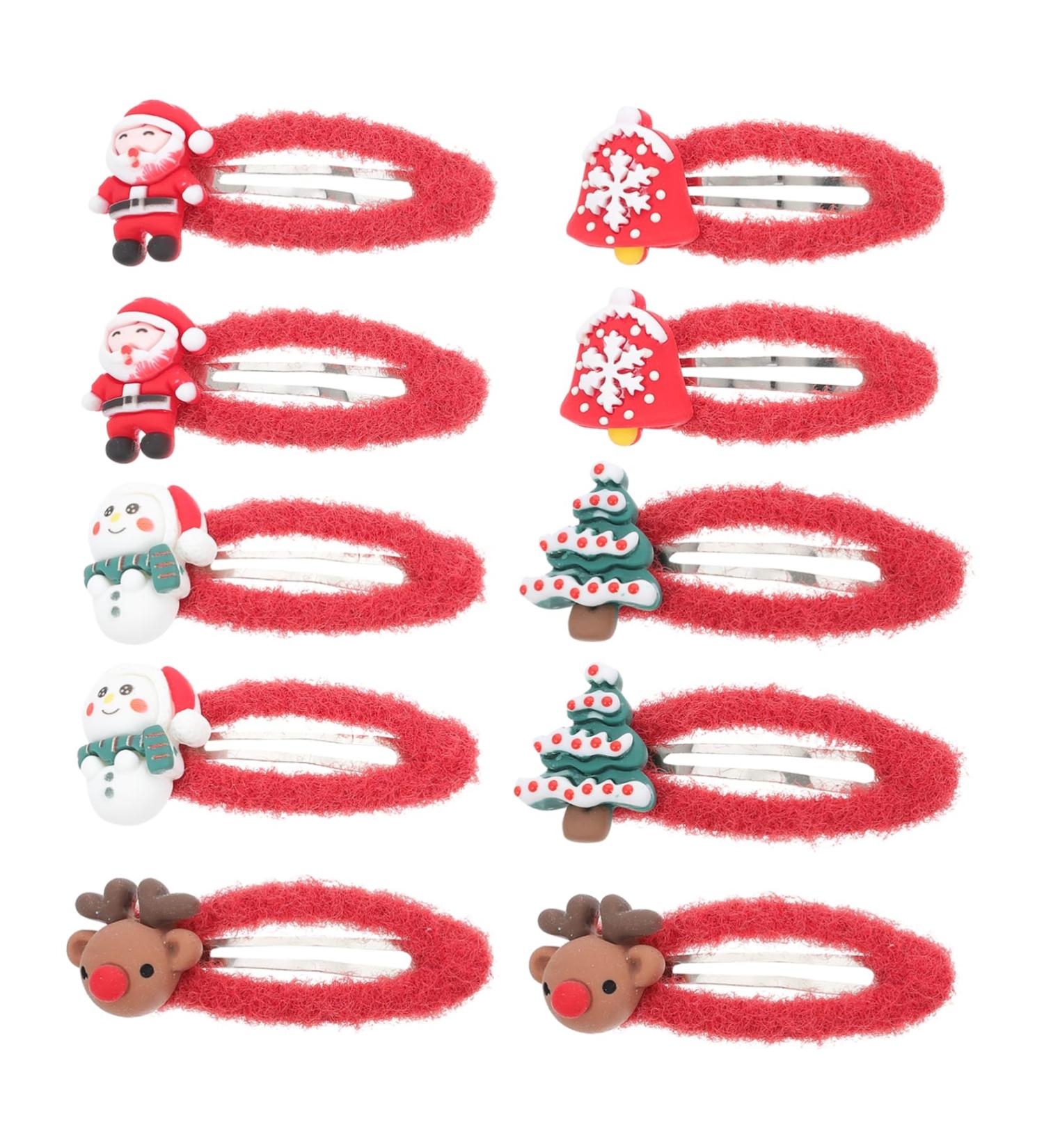 minkissy 5 Pairs Christmas Hair Clips Girls Barrettes Snap Barrettes Christmas Hairpin Diy Party Hair Ornament Hair Accessory for Girls Xmas Hair Clamp Nylon Issue Card Child Cute - Buy Online on GoSupps.com